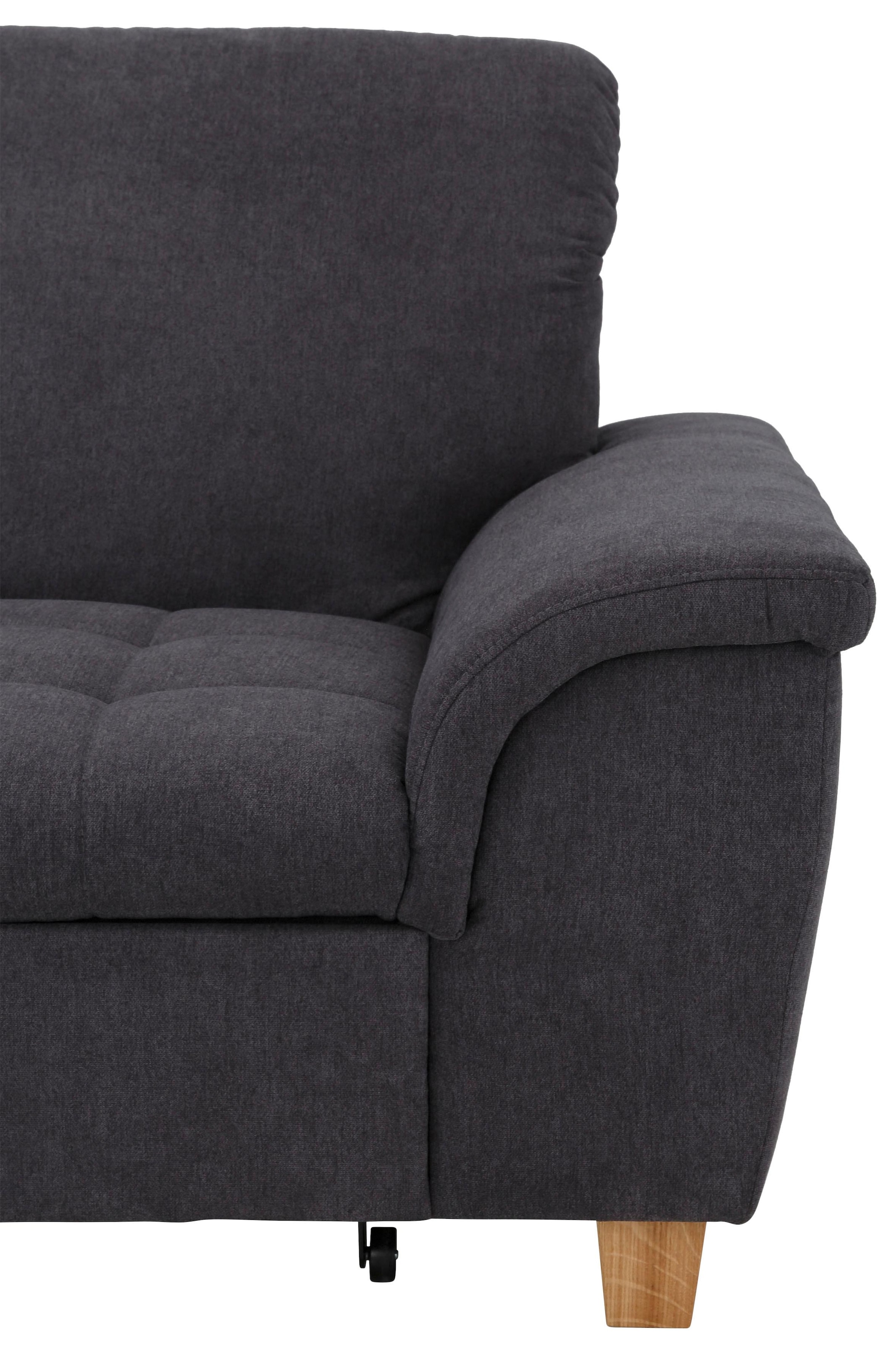 Home affaire Ecksofa »Lyla L-Form«, mit Recamiere, wahlweise mit Rückenfunktion und zusätzlich mit Bett