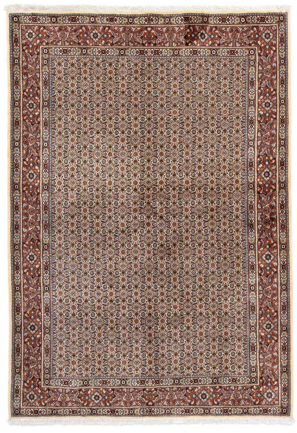 morgenland Wollteppich »Moud Durchgemustert Blu scuro 235 x 163 cm«, rechte günstig online kaufen