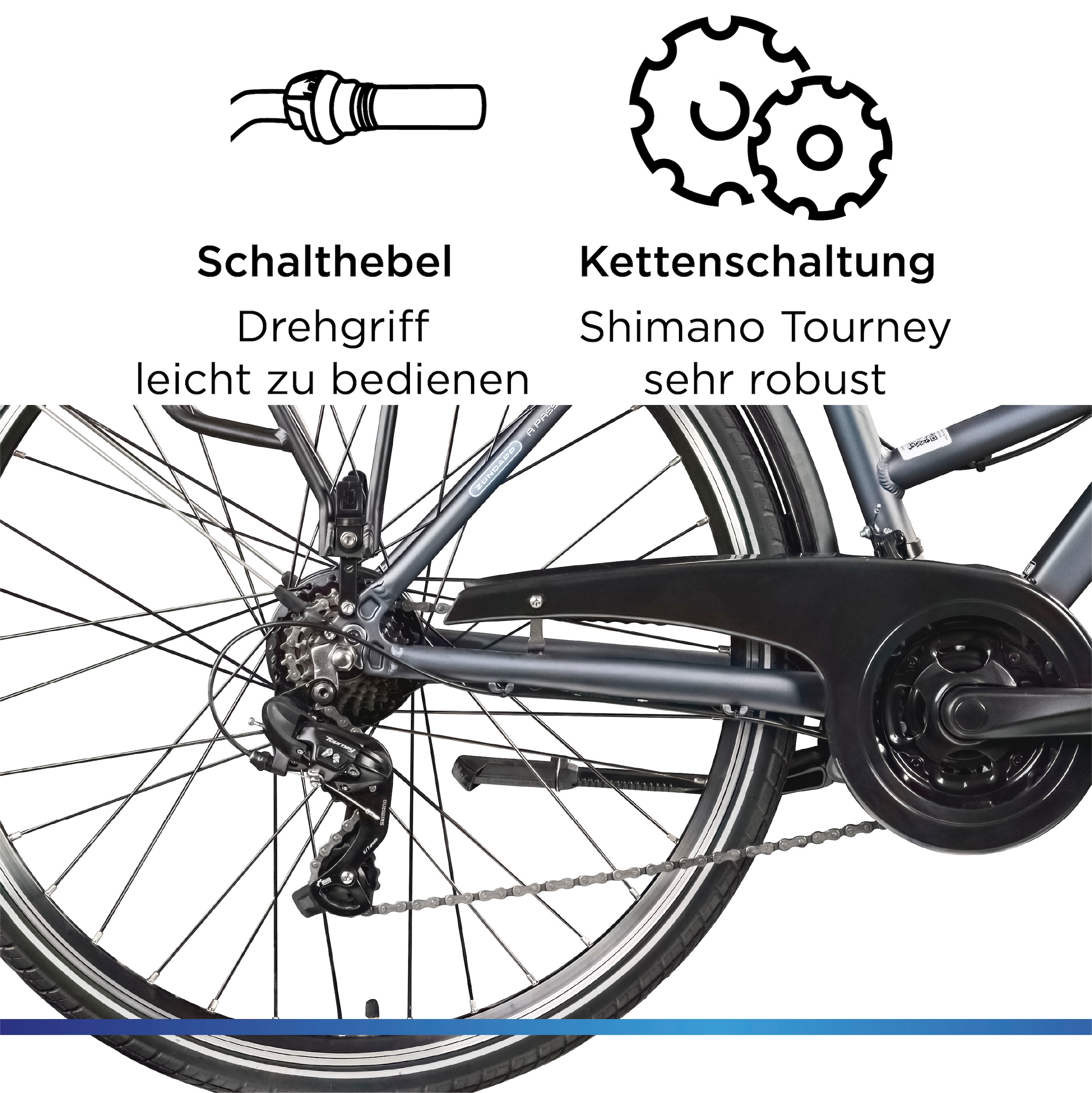 Zündapp E-Bike »Green 7.7 Damen«, 21 Gang, Shimano, Tourney, Heckmotor 250 W, Pedelec, Elektrofahrrad für Damen