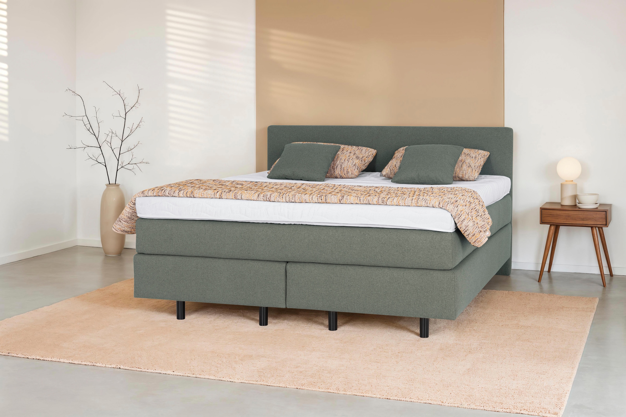 Die PlanBar Boxspringbett »OC-ON23163« inkl. Matratzen, Topper u. Bonellfederkern Unterbau, 160/180x200cm