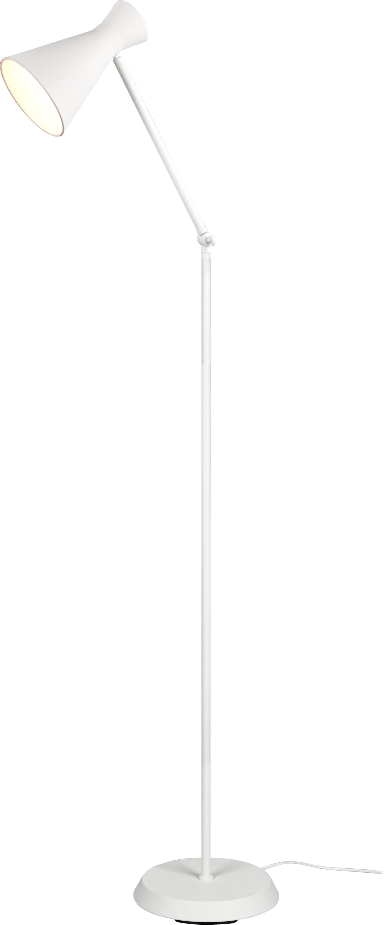 REALITY Leuchten Stehlampe »Enzo«, 1 flammig, Leuchtmittel E27 | ohne Leuchtmittel, Stehleuchte mit Fußschalter, exkl. 1xE27 max 10W, Arm verstellbar