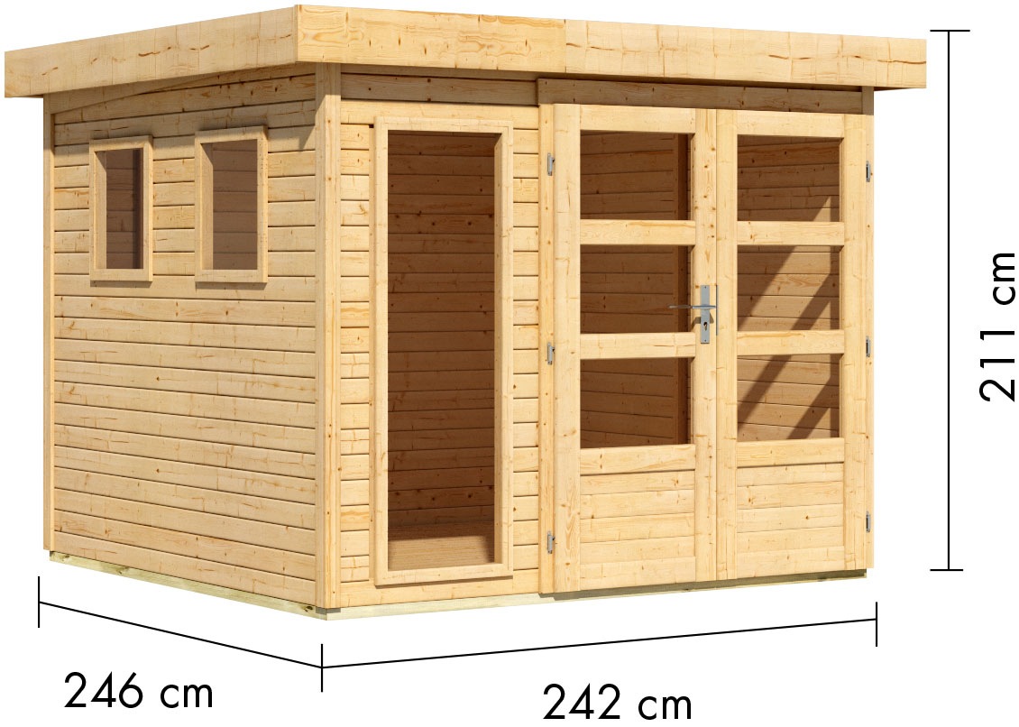 Karibu Gartenhaus »Langesee 3,5«, aus hochwertiger nordischer Fichte mit wasserabweisender Profilierung
