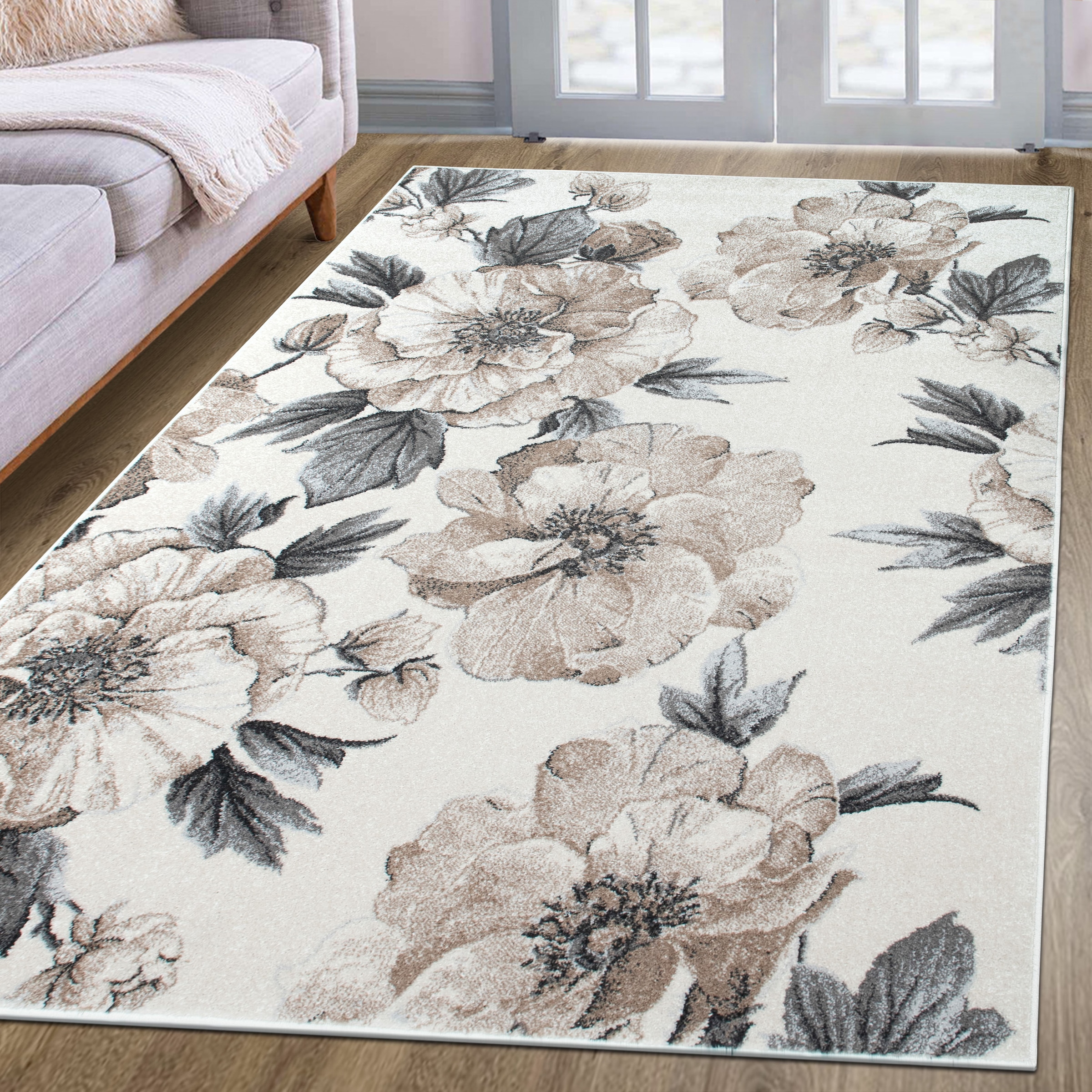 OTTO home Teppich »Florent, Blumen Design, Vintage« rechteckig 9 mm Höhe Floral, detailreiche Blüten, Botanical, elegant, Wohnzimmer