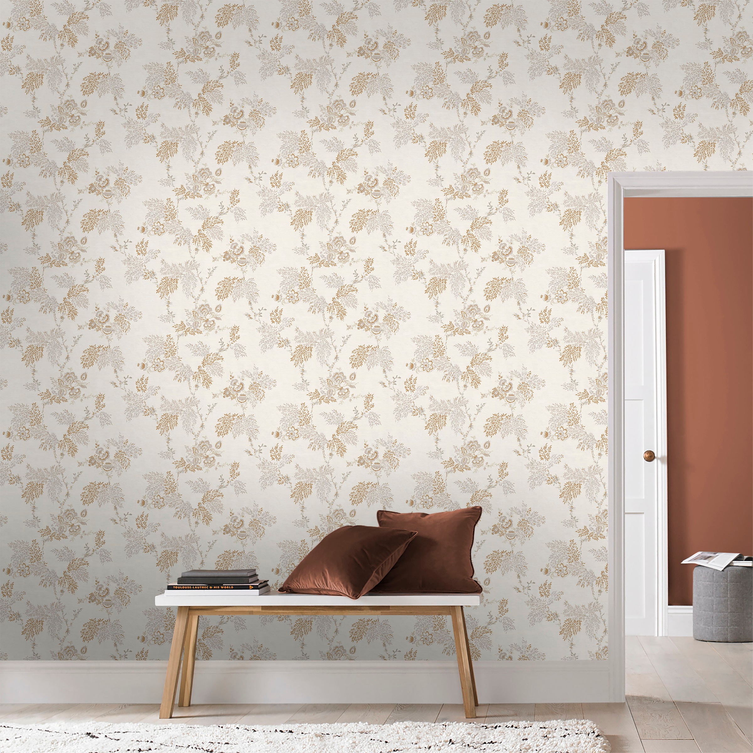 Superfresco Easy Vliestapete »Kimono Weiss/Gold 10mx52cm« natürlich glatt Kimono /Gold 1000x52cm