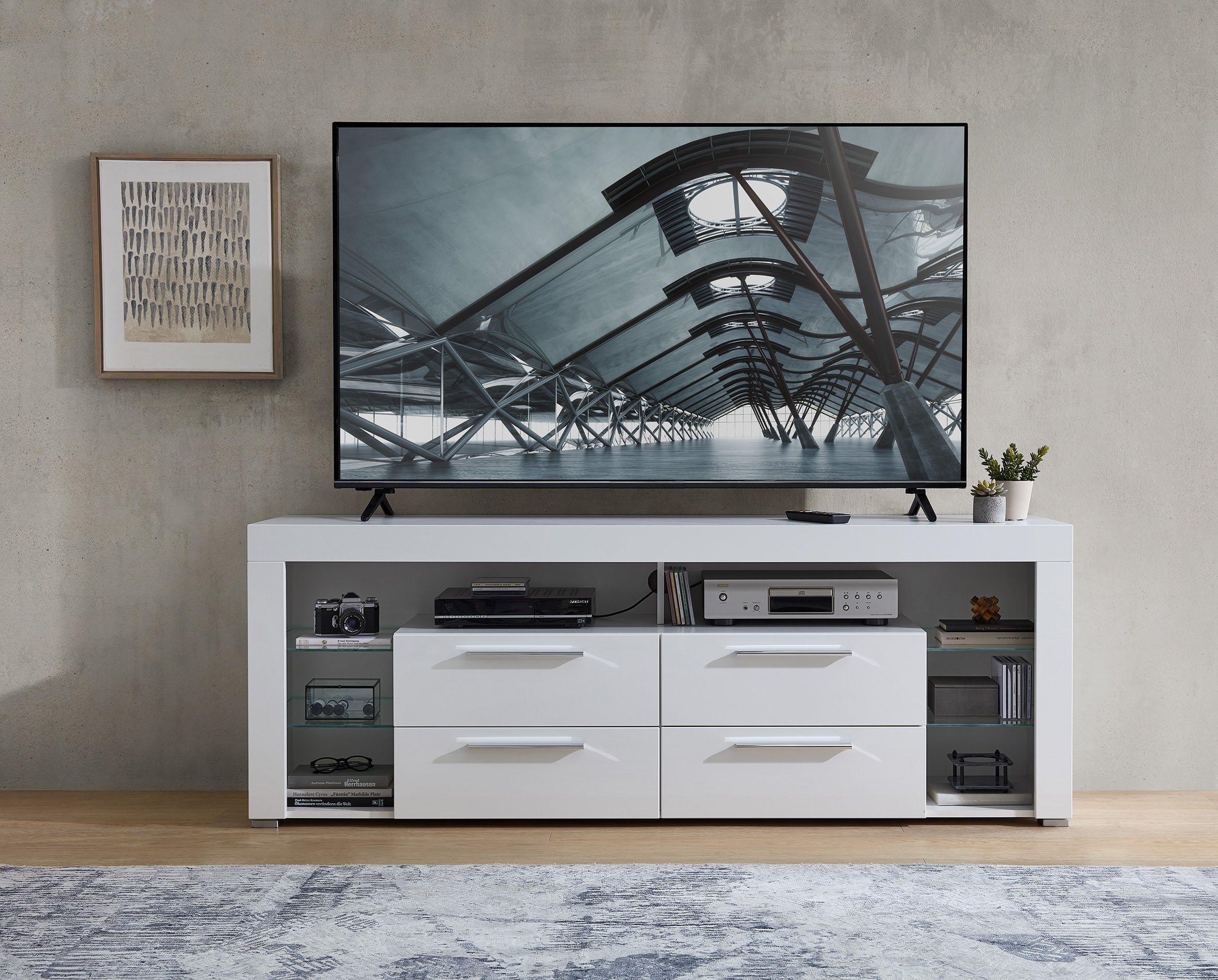 Stolkom TV-Schrank »Goal« 4 Schubkästen, 6 offenen Fächern, Stellmaß 179/66/44 cm