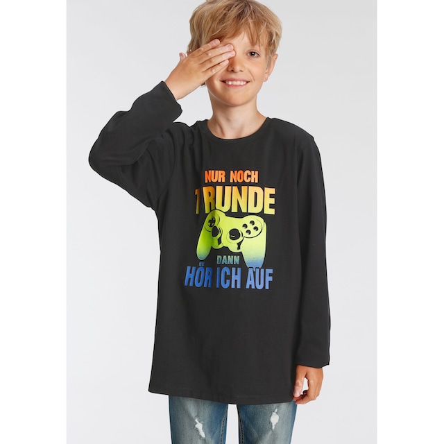 KIDSWORLD Langarmshirt »NUR NOCH EINE RUNDE...« im Online-Shop kaufen