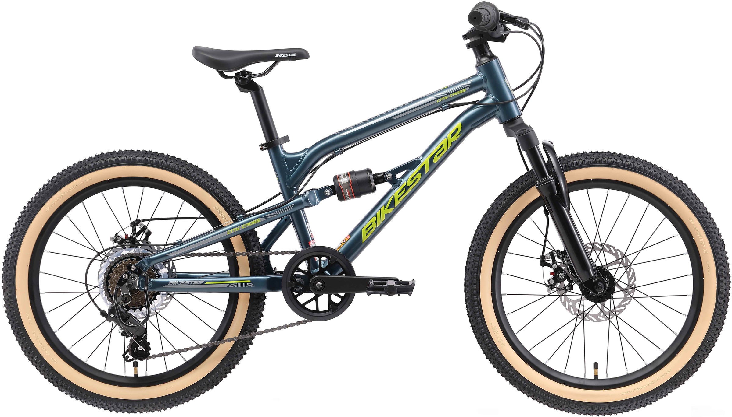 BIKESTAR Jugendfahrrad 7 Gang Shimano RD-TY21 Schaltwerk Kettenschaltung grün