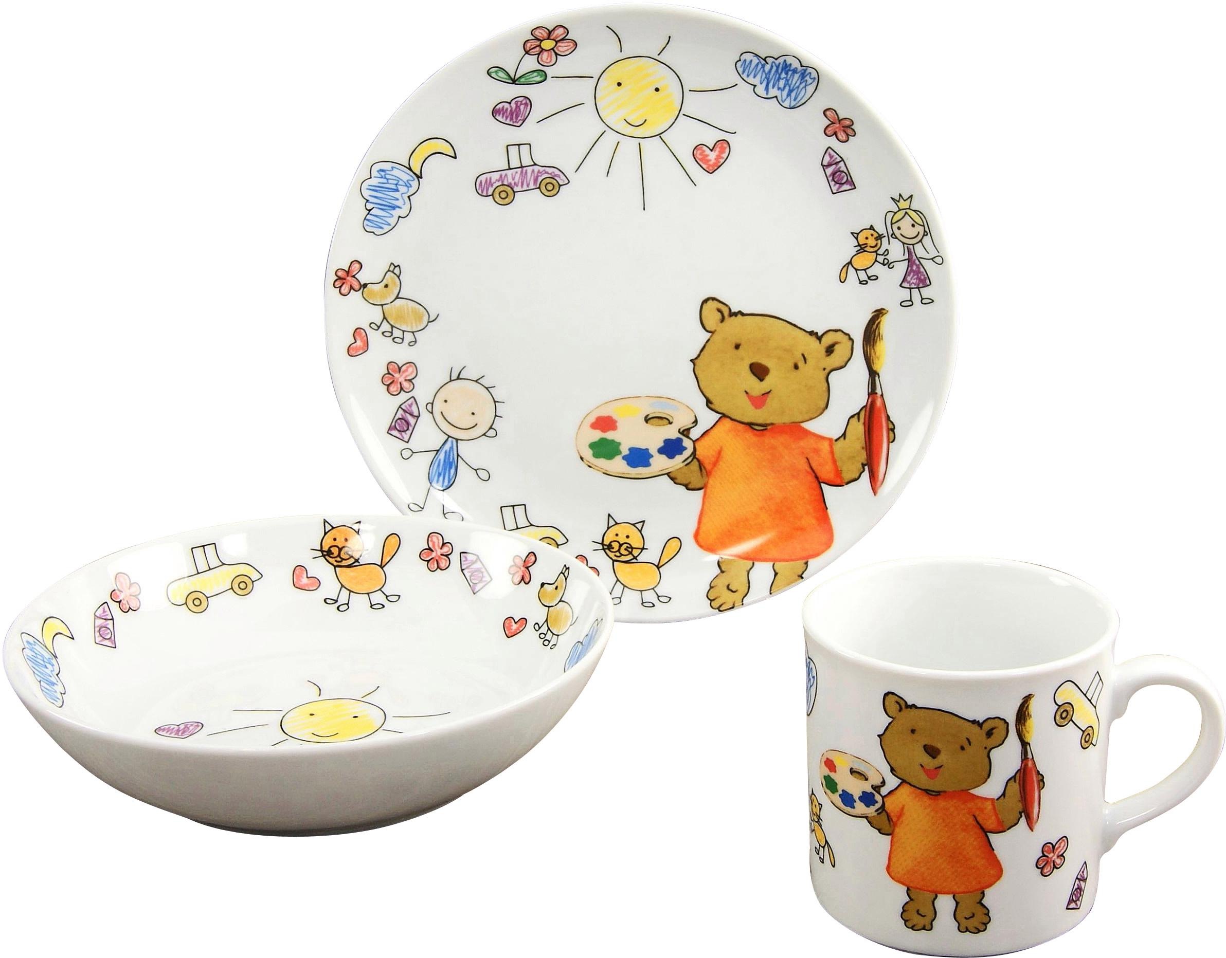 CreaTable Kindergeschirr-Set »Teddy« Made in Europe, 3 Teile, für 1 Person günstig online kaufen