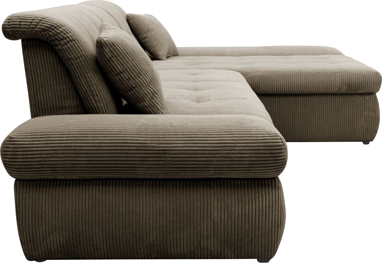 DOMO collection Ecksofa »Moric Luxus - B/T/H 300/172/80 cm, XXL-Format«, L-Form, 140kg Belastung/Sitz, in Cord, Chenille, Kunstleder