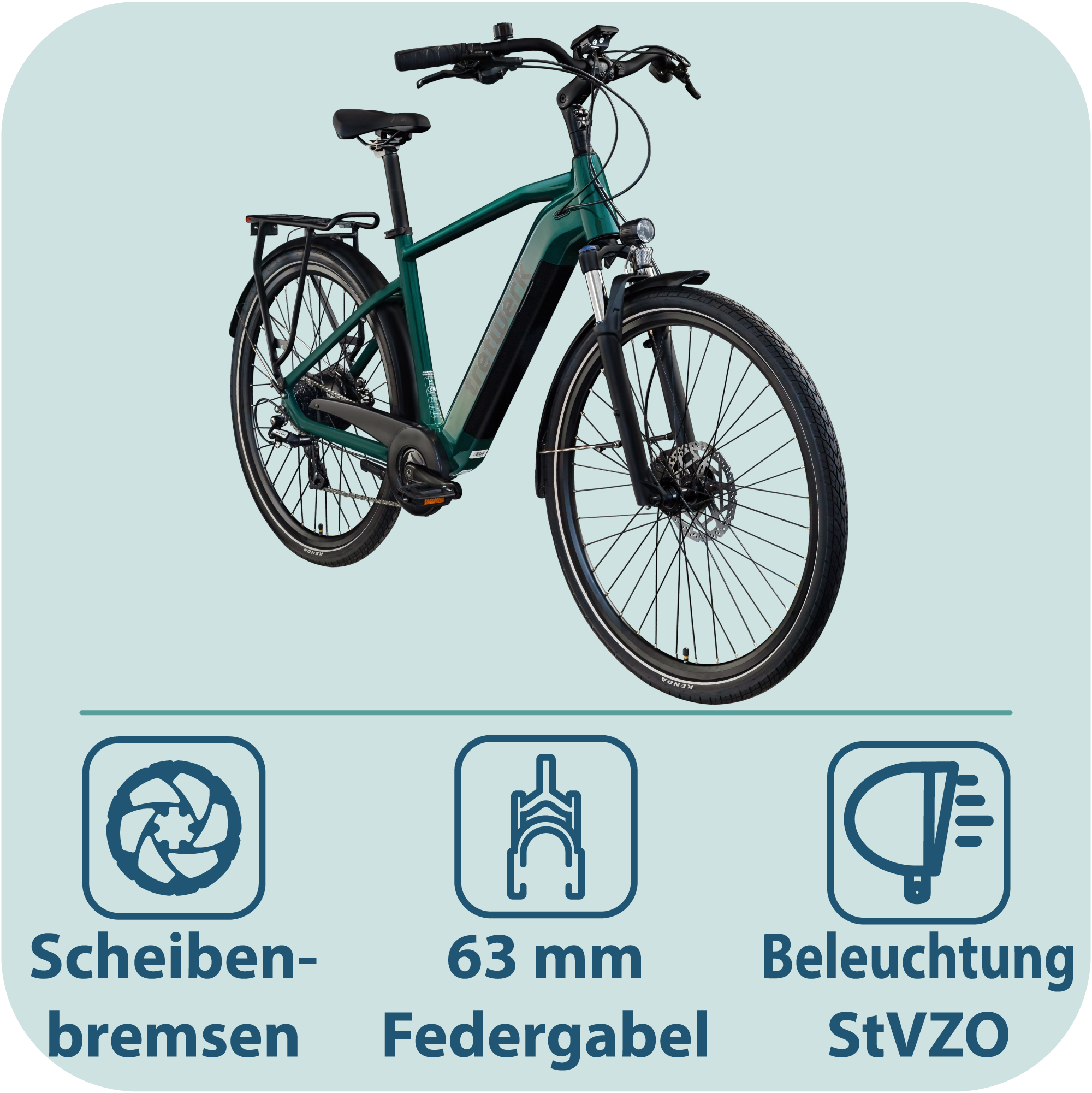 Tretwerk »Onyx« 8 Gang Shimano Altus M310 Schaltwerk Kettenschaltung Heckmotor 250 W