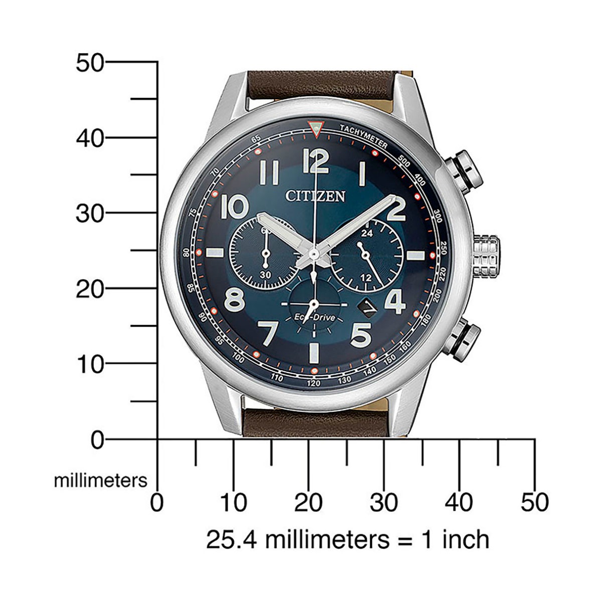 Citizen Chronograph, Armbanduhr, Herrenuhr, Solar, Stoppfunktion, Lederarmband