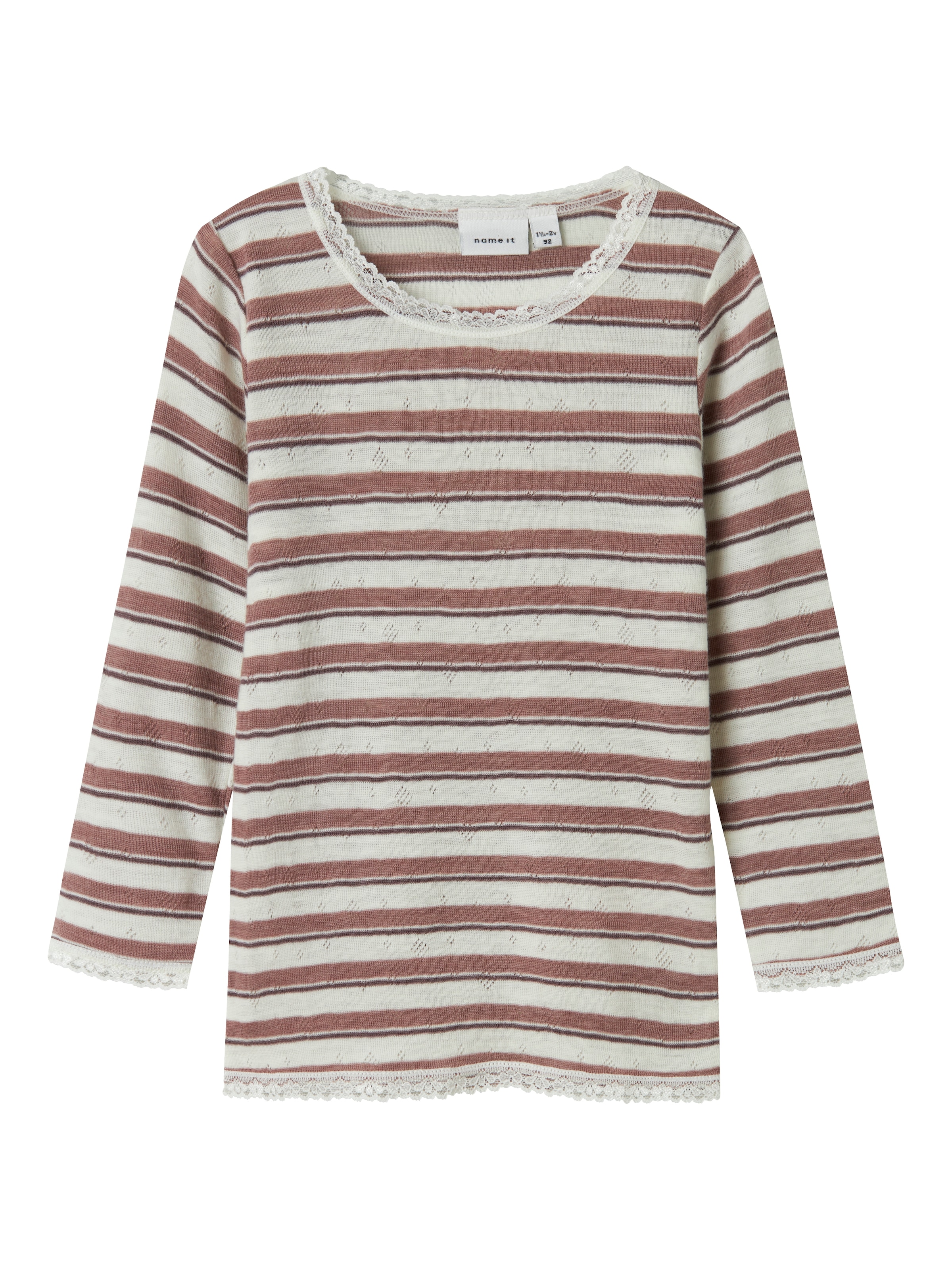 Name It Langarmshirt »NMFWANG WOOL NEEDLE LS TOP NOOS«, aus reiner Merinowolle