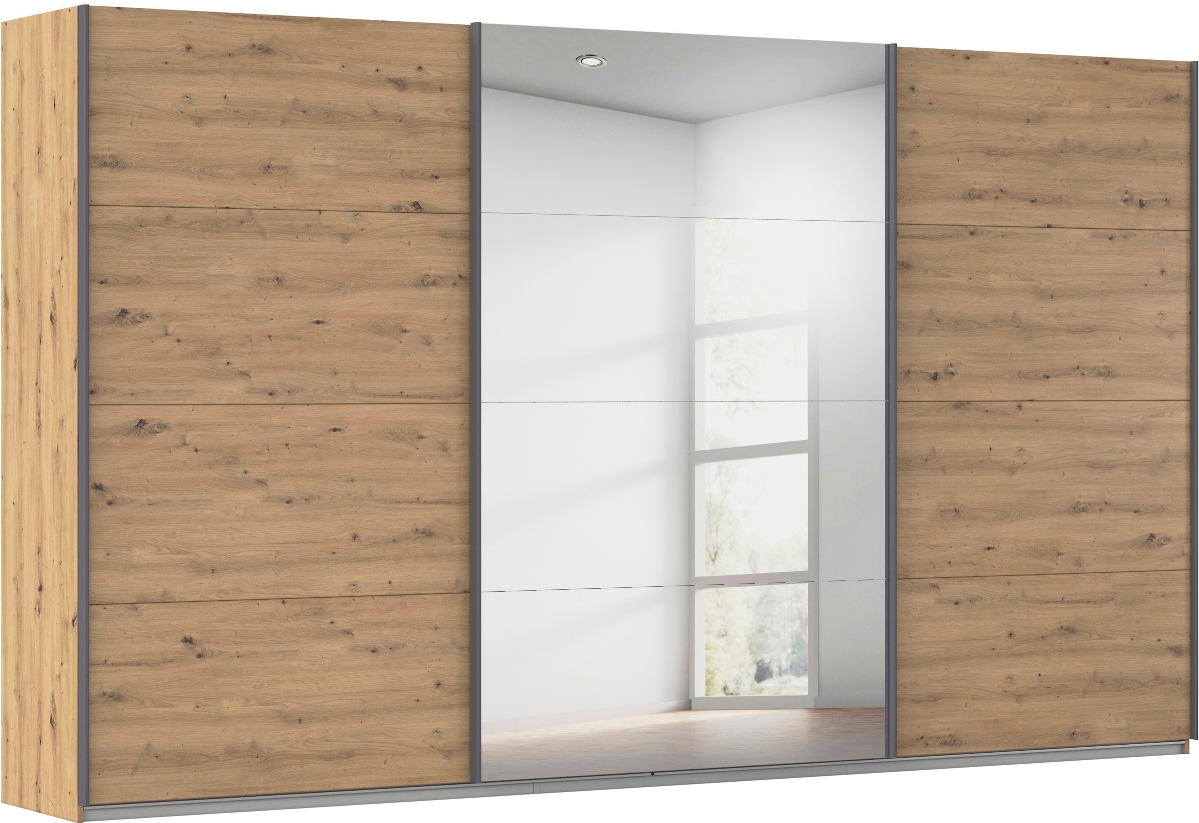 rauch Schwebetürenschrank »Kleiderschrank Schrank OTTO´S CHOICE Garderobe AGORDO«, (in zwei Griff-Farben), Top Innenausstattung, in 4 Breiten und 2 Höhen MADE IN GERMANY