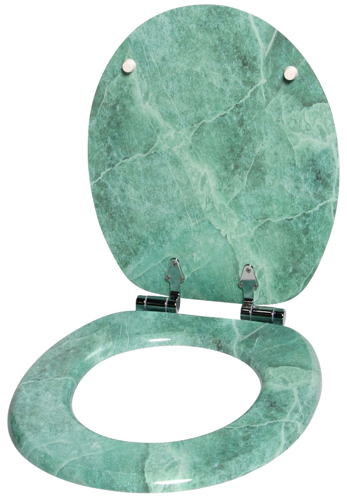 Sanilo Badaccessoire-Set »Marmor Grün« bestehend aus WC-Sitz, Badteppich und Waschbeckenstöpsel