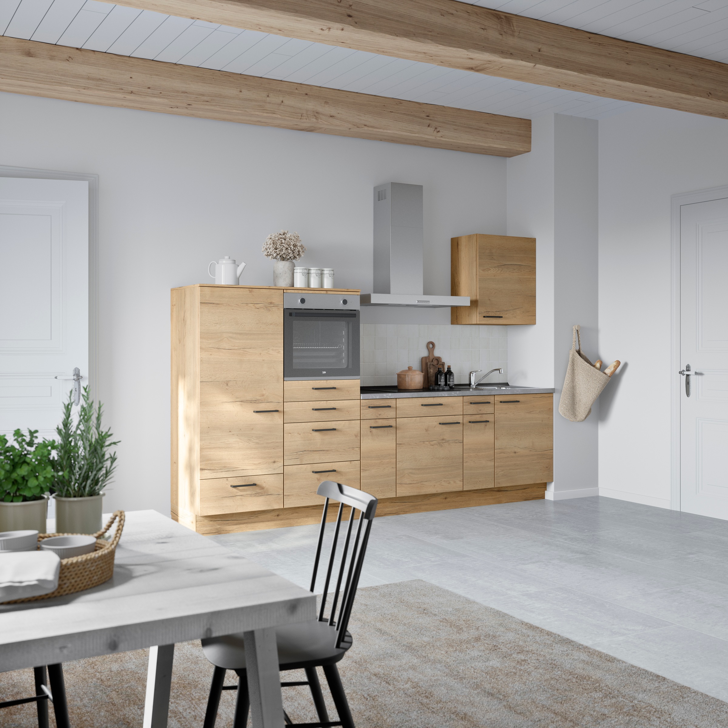 nobilia® Küchenzeile »"Structura I"« vormontiert, Ausrichtung wählbar, Brei günstig online kaufen