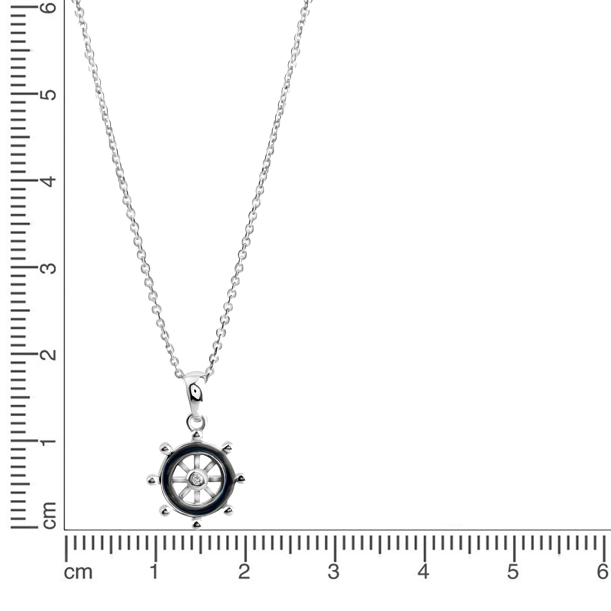 Firetti Kette mit Anhänger »Schmuck Geschenk Silber 925 Halsschmuck Halskette Ankerkette Steuerrad«, mit Zirkonia (synth.)