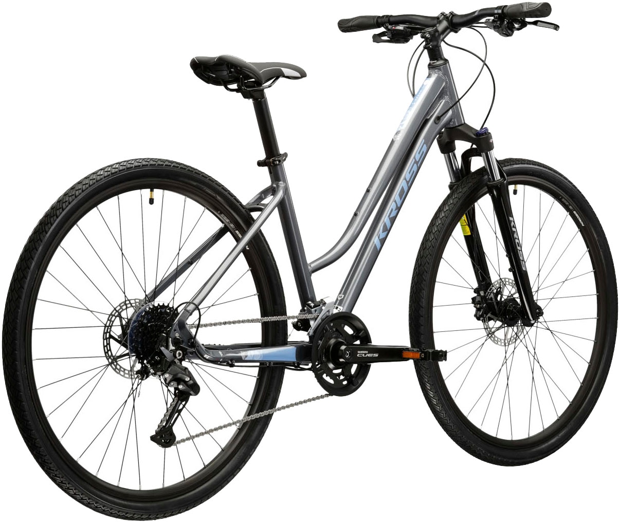 Kross Crossrad »Crossrad Evado 5.0 grau 18 Gänge«, 18 Gang, Shimano, CUES U3020 Schaltwerk, Kettenschaltung
