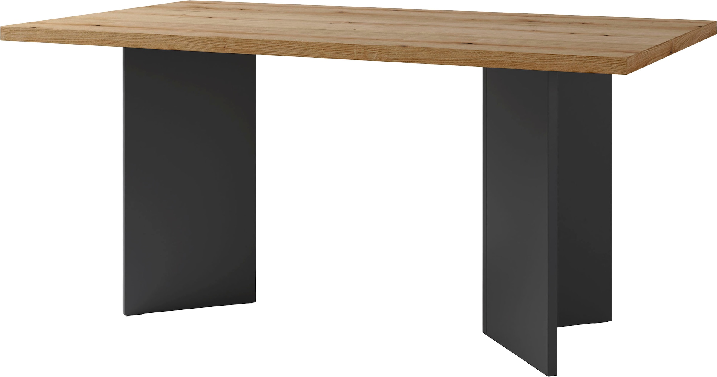 byLIVING Esstisch »Marten« 1 Stk. tlg. moderner Wangentisch in Eiche Nachbildung, 140 und 160 cm