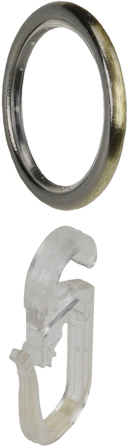 Liedeco Gardinenring »Gardinenring, Stilring, Ringe für Gardinenrohre 16 mm "Esperanca"«, (10 St.), Gardinenring mit Faltenlegehaken