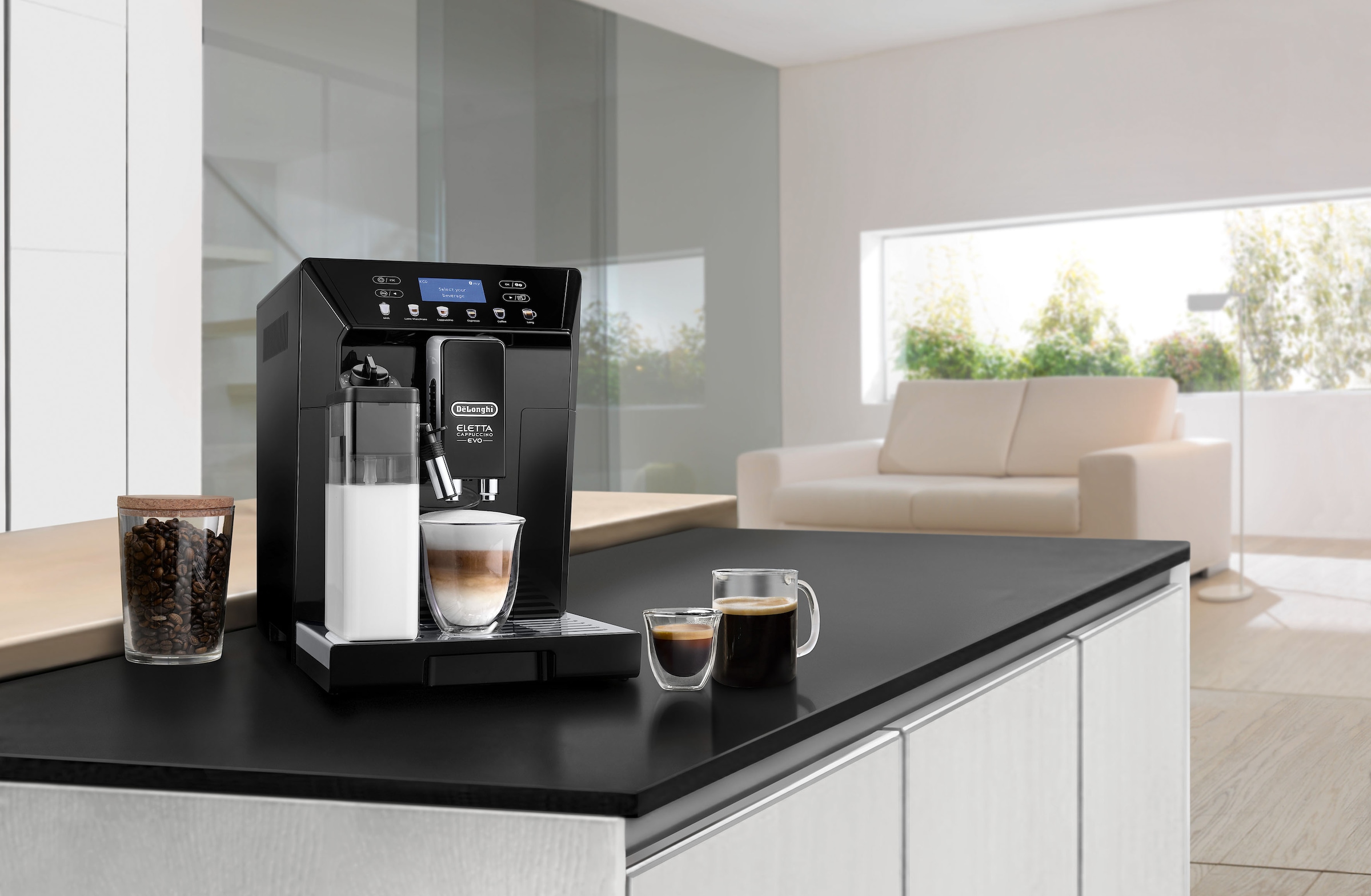 De'Longhi Kaffeevollautomat »ECAM 46.860.B Eletta Evo, schwarz«, inkl. Pflegeset im Wert von € 31,99 UVP