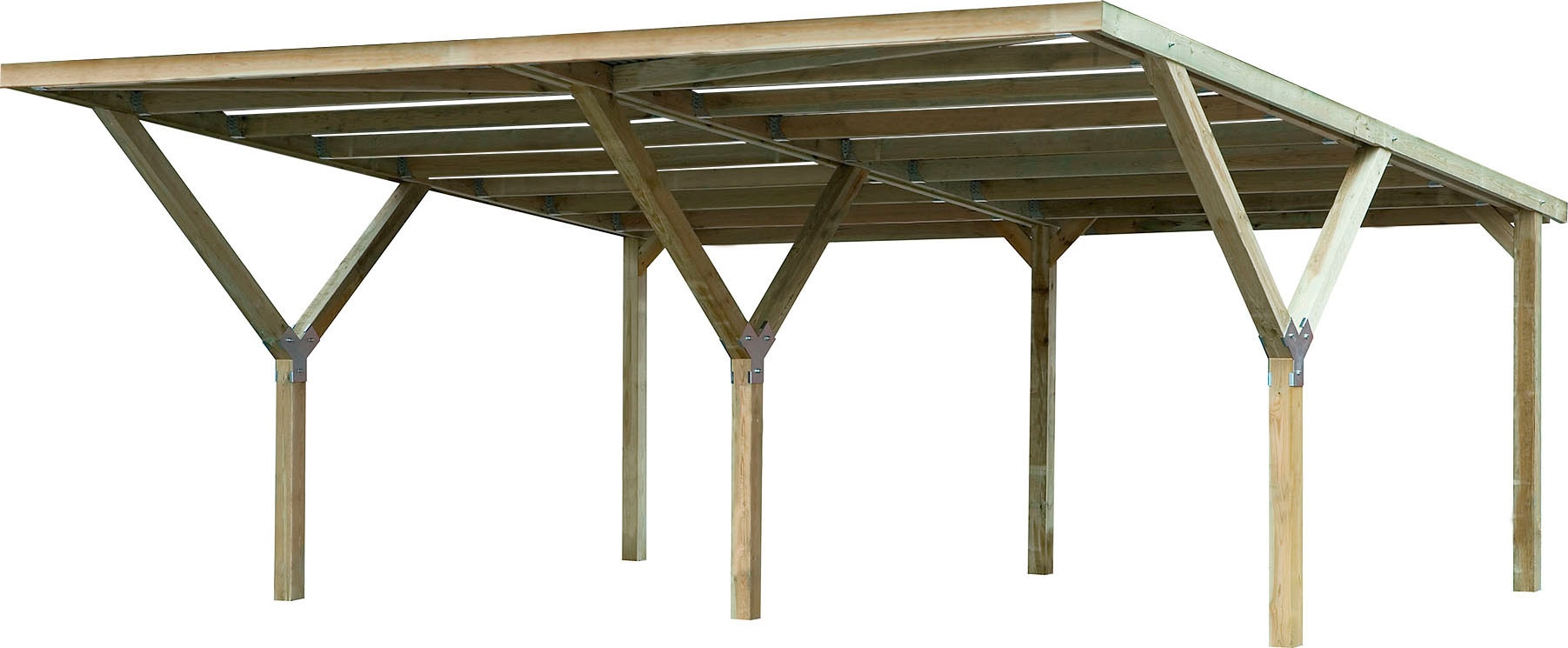 weka Doppelcarport, Holz, 276 cm, braun