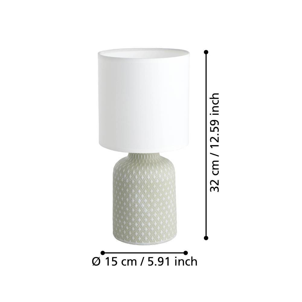 EGLO Tischleuchte »BELLARIVA«, 1 flammig, Leuchtmittel E14 | ohne Leuchtmittel, H 32 cm, Tischlampe, weiß grau, Nachttischleuchte, Lampe, Boho, Skandi