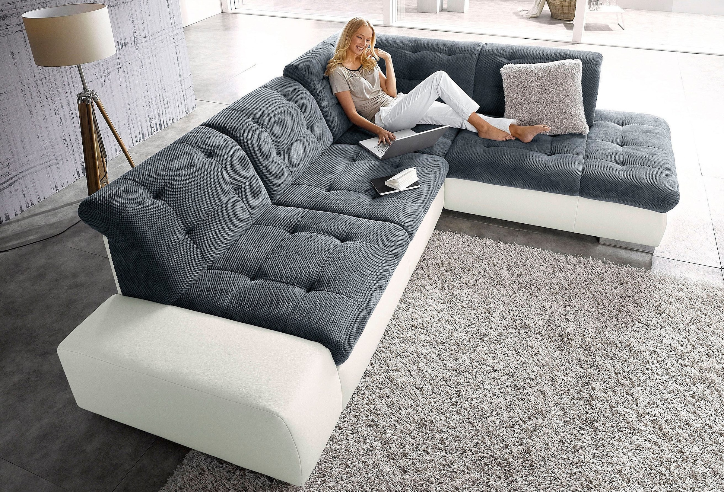 sit&more Ecksofa »Pale L-Form«, inklusive Kopfteilverstellung, wahlweise mit Bettfunktion