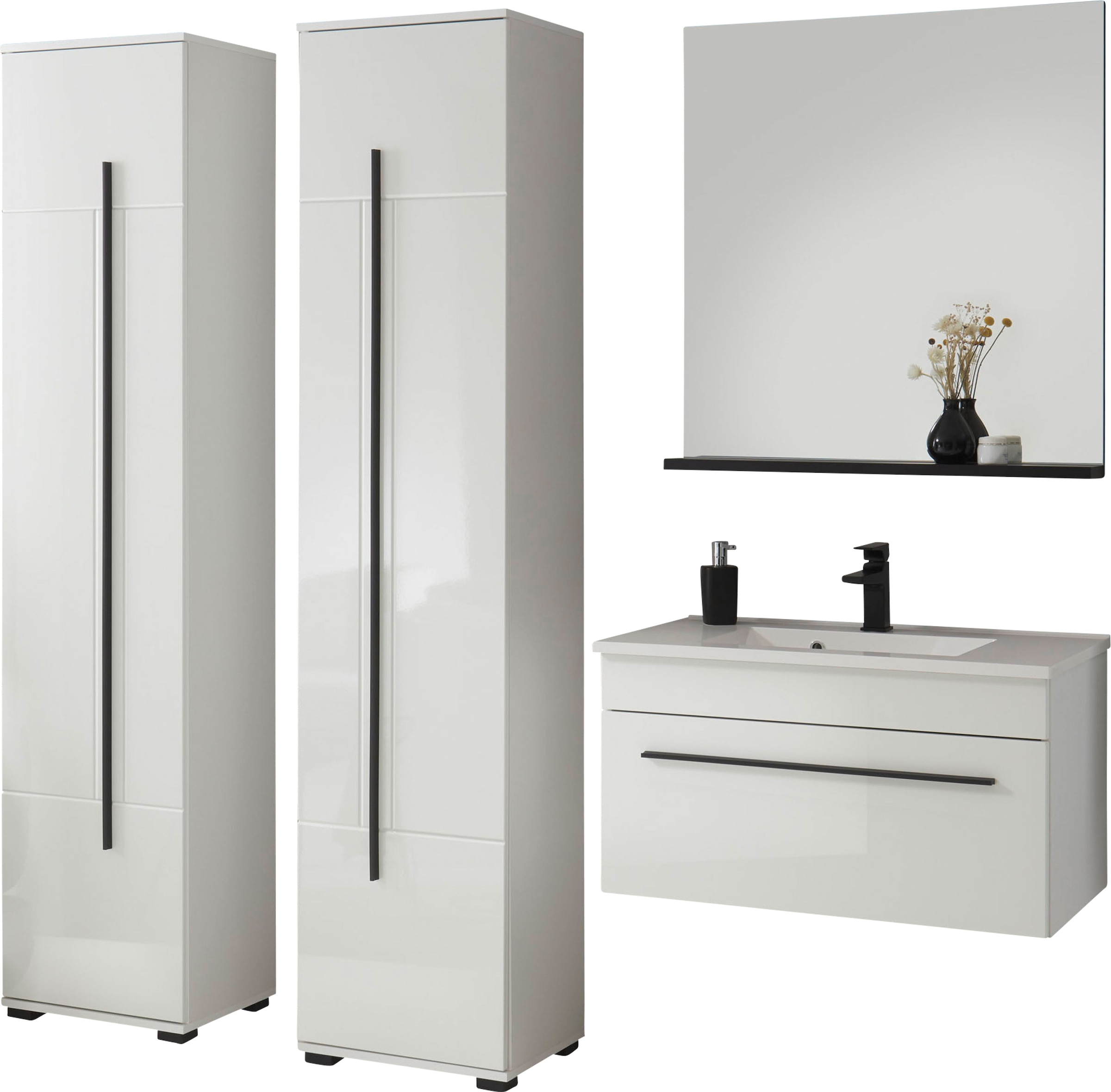 INOSIGN Badmöbel-Set »Cantara«, (Set, 4 St.), Fronten in Hochglanz günstig online kaufen