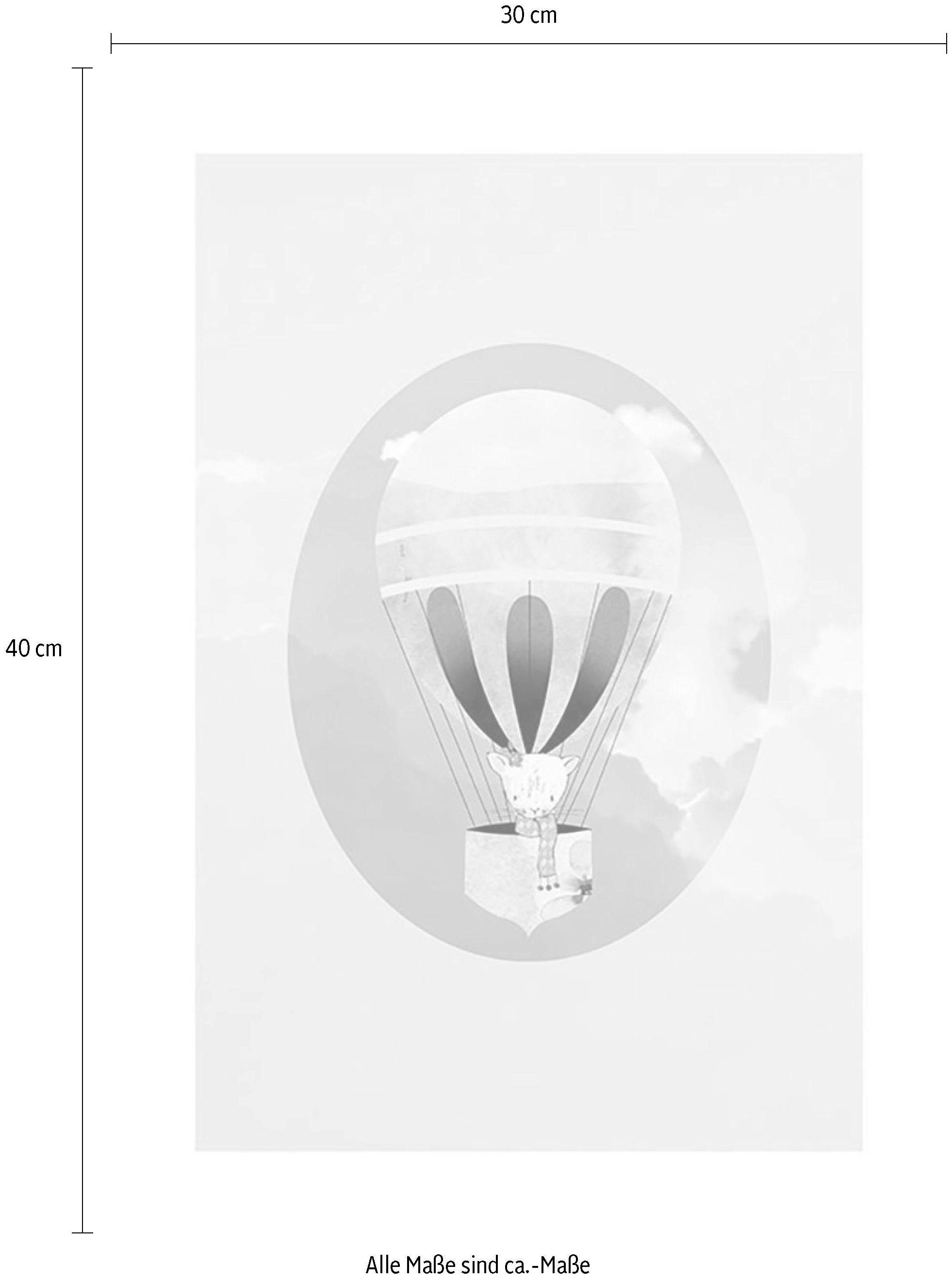 Komar Bild »Happy Balloon Green«, Figuren, (1 St.), Wandbild zur Dekoration - ohne Rahmen