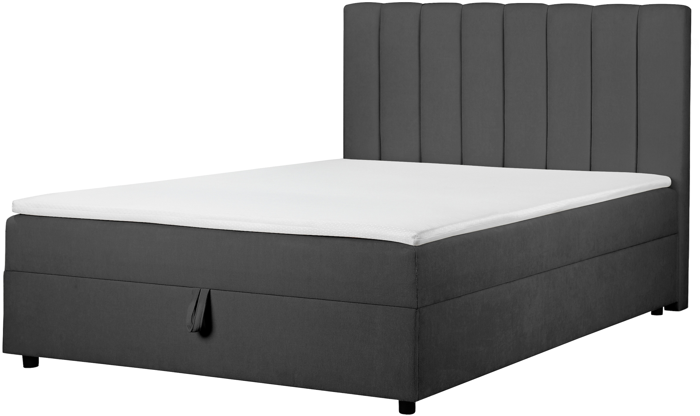 OTTO home Boxbett »HAILEYY, Polsterbett mit Bettkasten, inkl. Taschenfederkernmatratze H3« mit Kaltschaumtopper, Chenille-Bezug, 140x200 & 180x200 cm