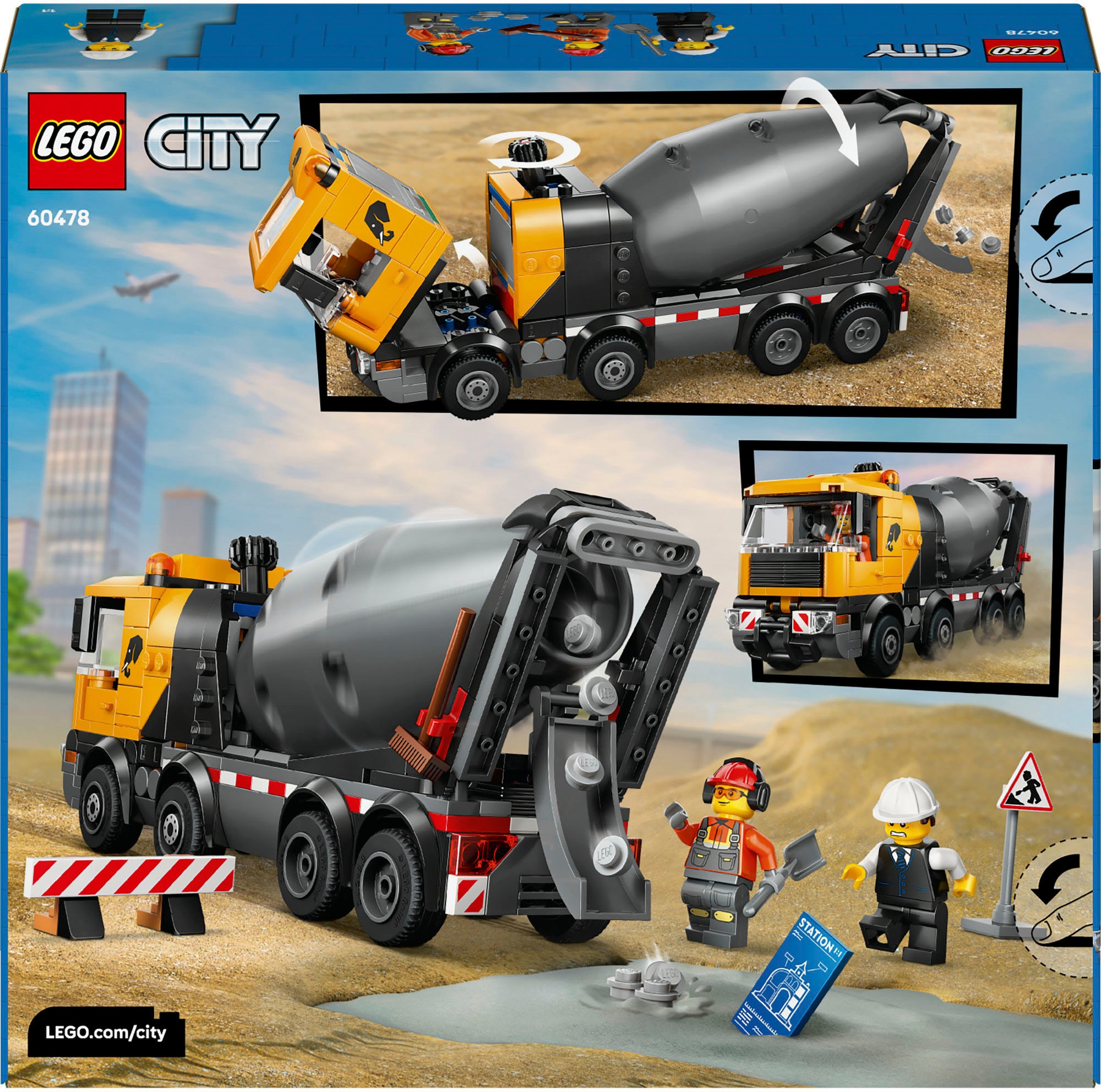 LEGO® Konstruktionsspielsteine »Betonmischer (60478), LEGO City« Made in Europe