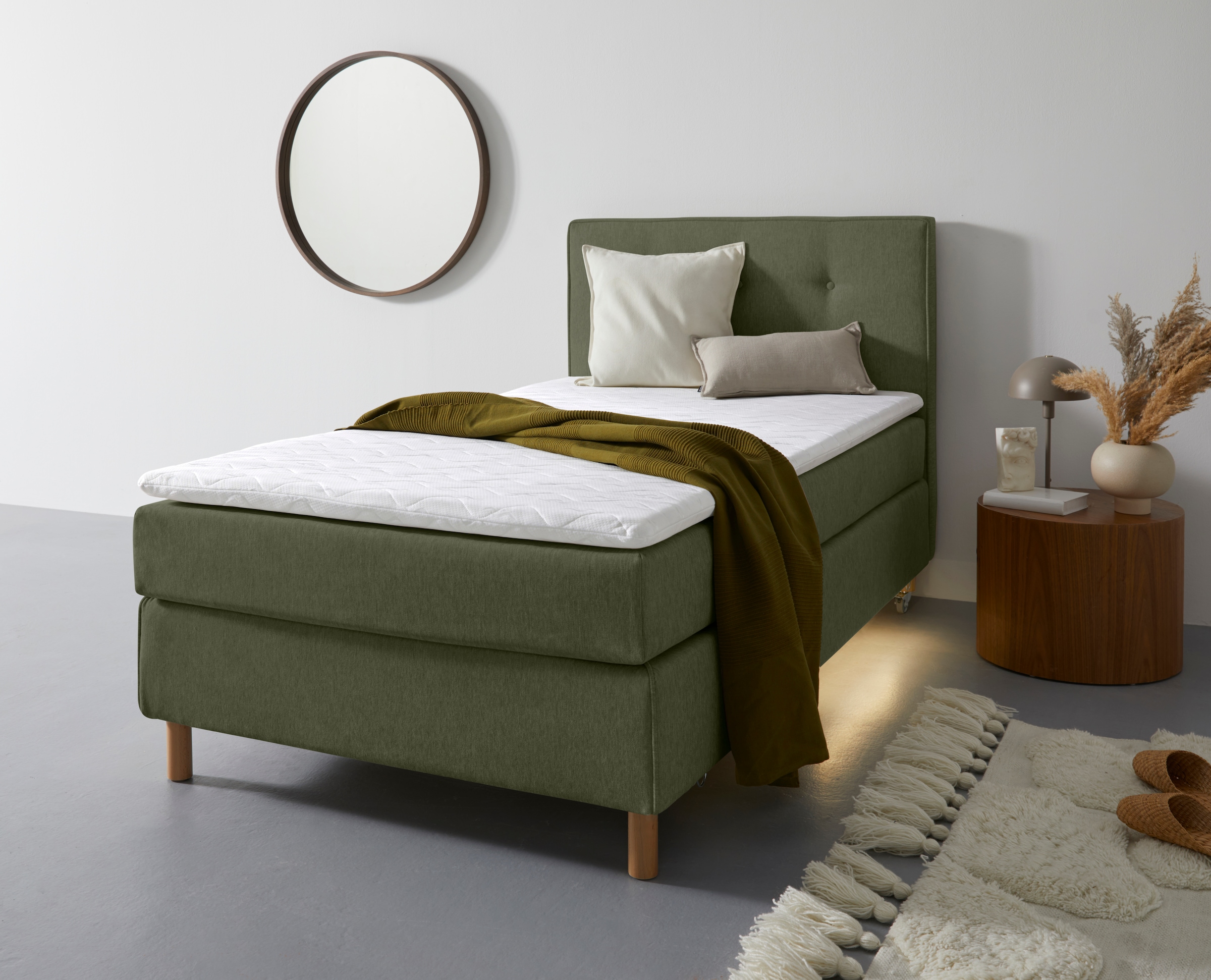 Home affaire Boxspringbett »Heimatblick 100x200cm beliebig erweiterbar zu Doppel- und Familienbett«, Einzelbett, Hotelbett erhältlich in H2,H3 & H4