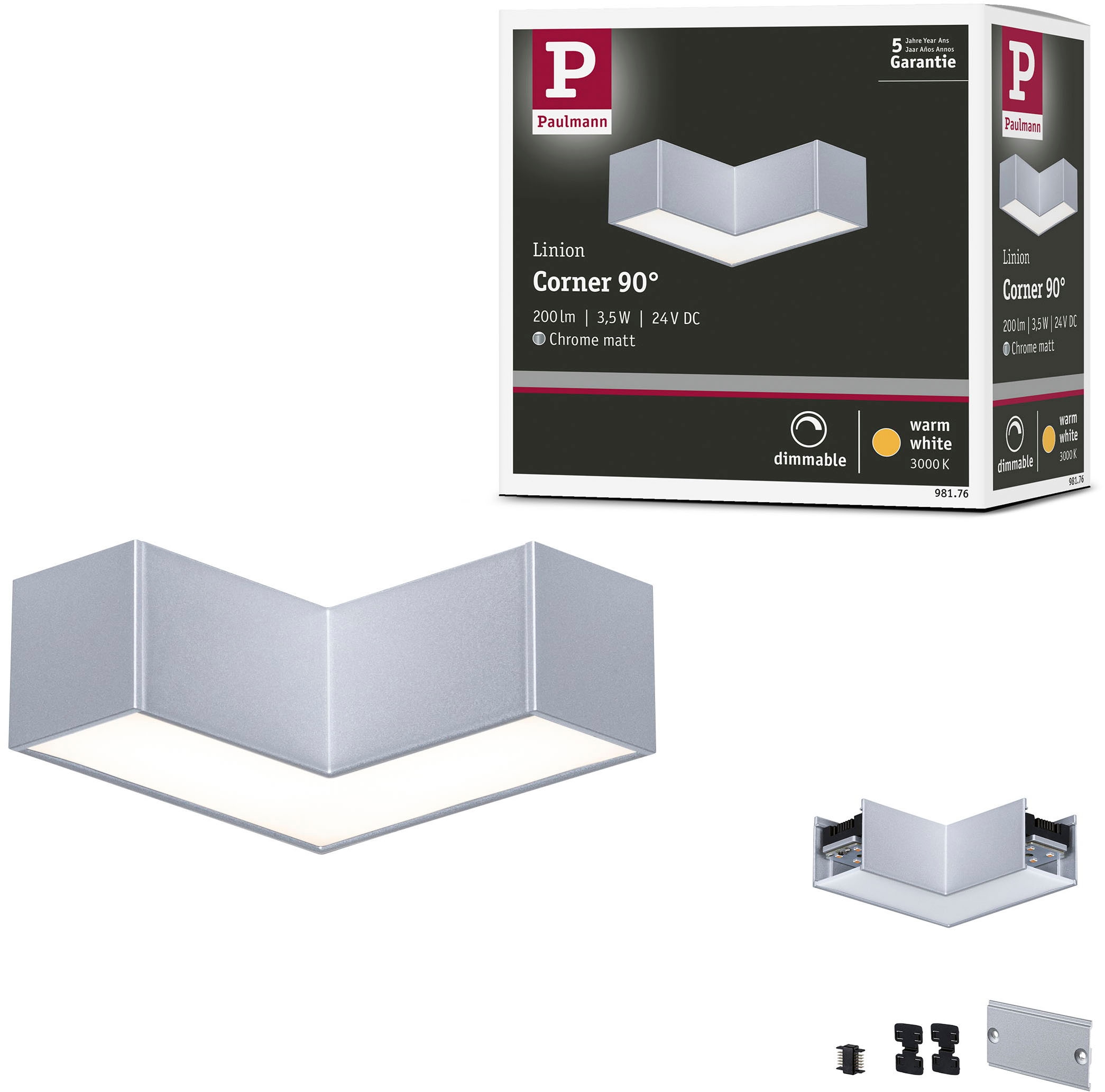 Paulmann Schienensystem-Leuchten »Linion Lichtkanal 90 ° 2000lm/m 3000K« günstig online kaufen