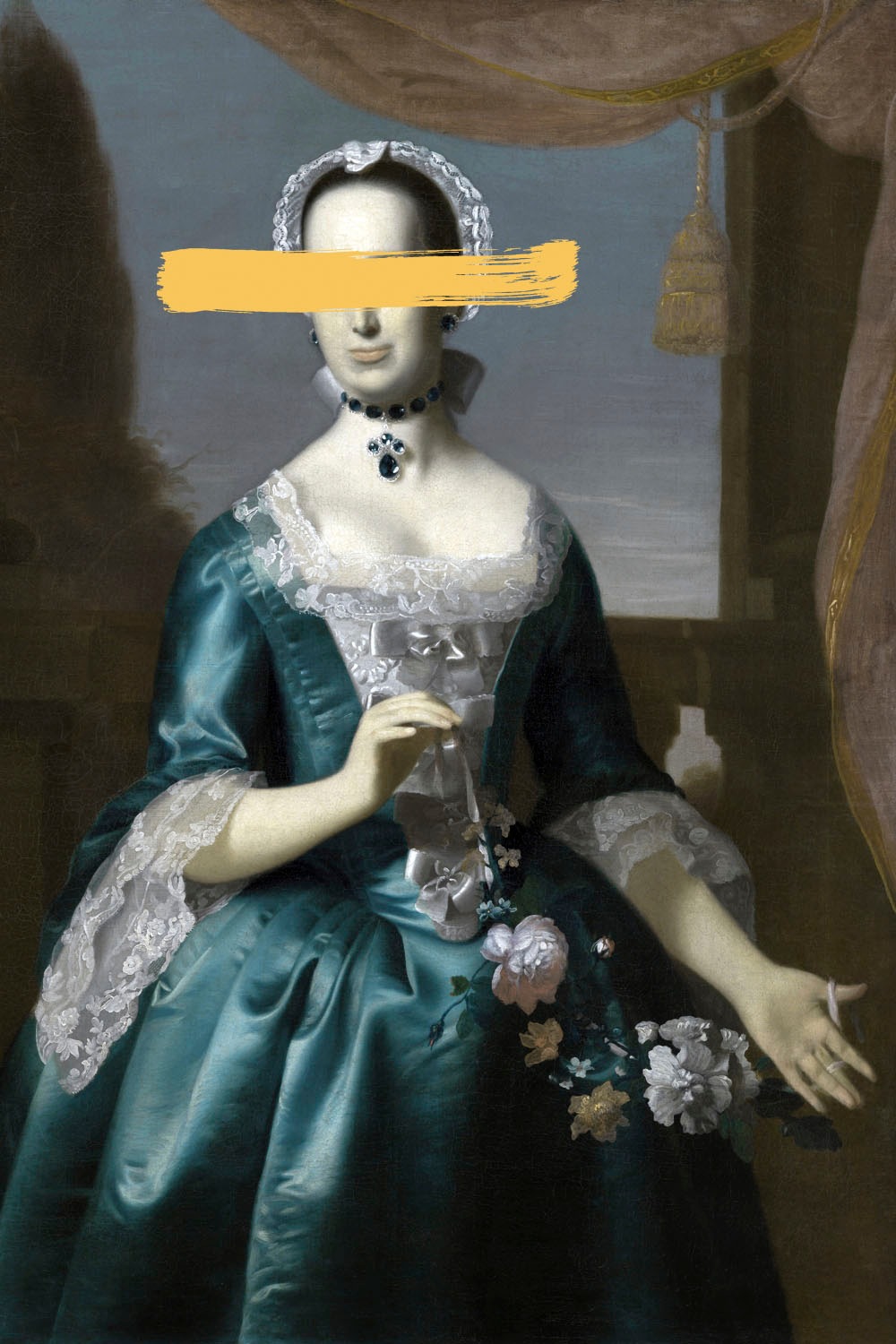 queence Acrylglasbild »Frau mit Farbklecks«, Kunst-Gemälde-Frau-Bilder von günstig online kaufen