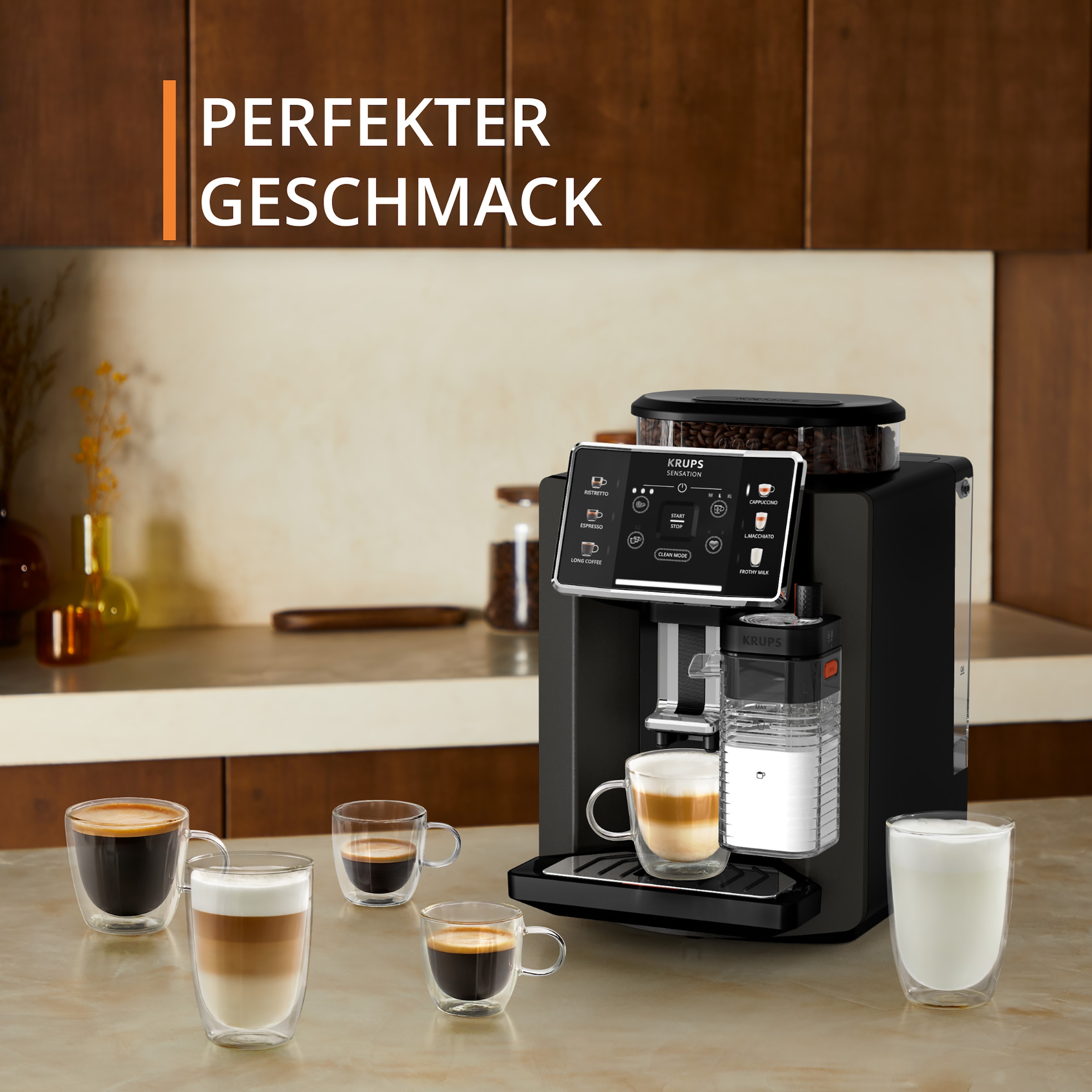 Krups Kaffeevollautomat »EA9128D Sensation Milk«, 6 Kaffee- und Milchspezialitäten, aut. Reinigung, Metall-Brühgruppe
