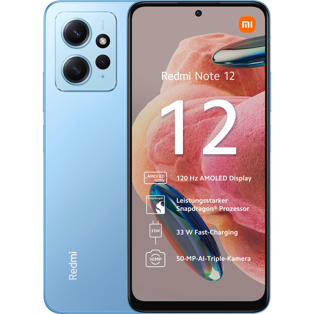 Xiaomi Smartphone »Redmi Note 12 4GB+128GB«, Blau, 16,94 cm/6,67 Zoll, 128 GB Speicherplatz, 50 MP Kamera