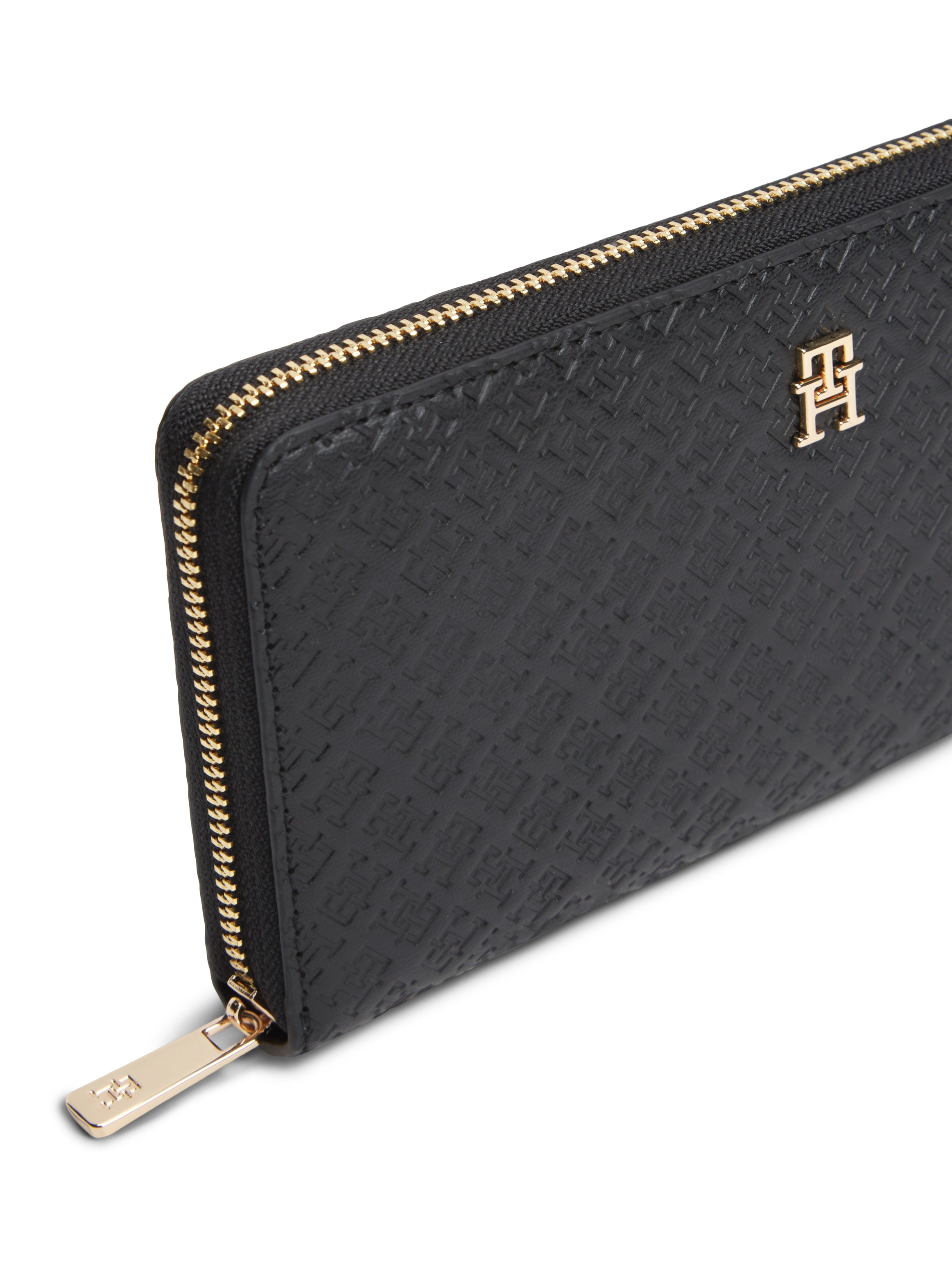 Tommy Hilfiger Geldbörse »TH ICON LRG ZA MONO« Damen Geldbeutel, Portemonnaie mit TH-Schmucklogo