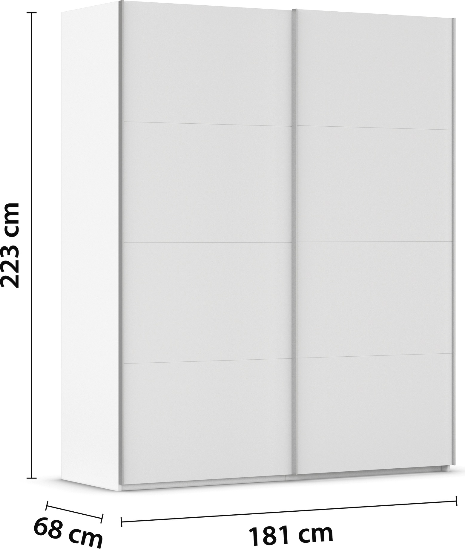 rauch Schwebetürenschrank »Kleiderschrank Schrank Garderobe Schlafzimmerschrank SCALE-FYRA«, edle viergeteilte Türen viele Farben und Griff-Farben MADE IN GERMANY