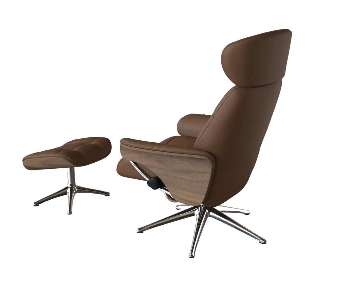 FLEXLUX Relaxsessel »Skagen, Funktionssessel, Premium-Komfort, Armlehnen, Drehbar, Scandi«, Rücken- und Kopfteilverstellung, Fuß Alu, Armlehne Eiche, Drehbar