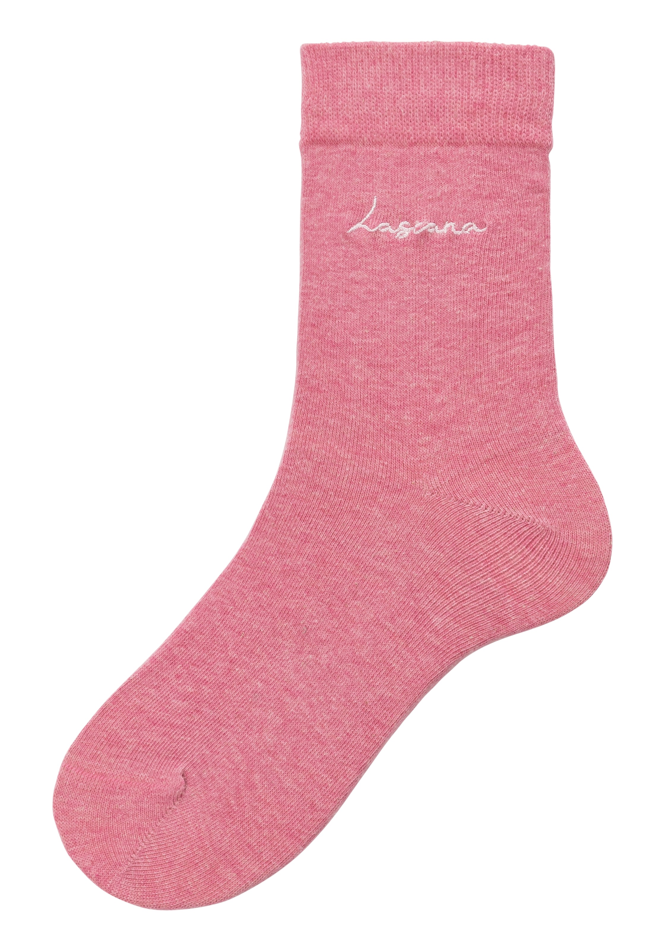 LASCANA Basicsocken, (Box, 7 Paar), mit hochwertiger Logo Stickerei