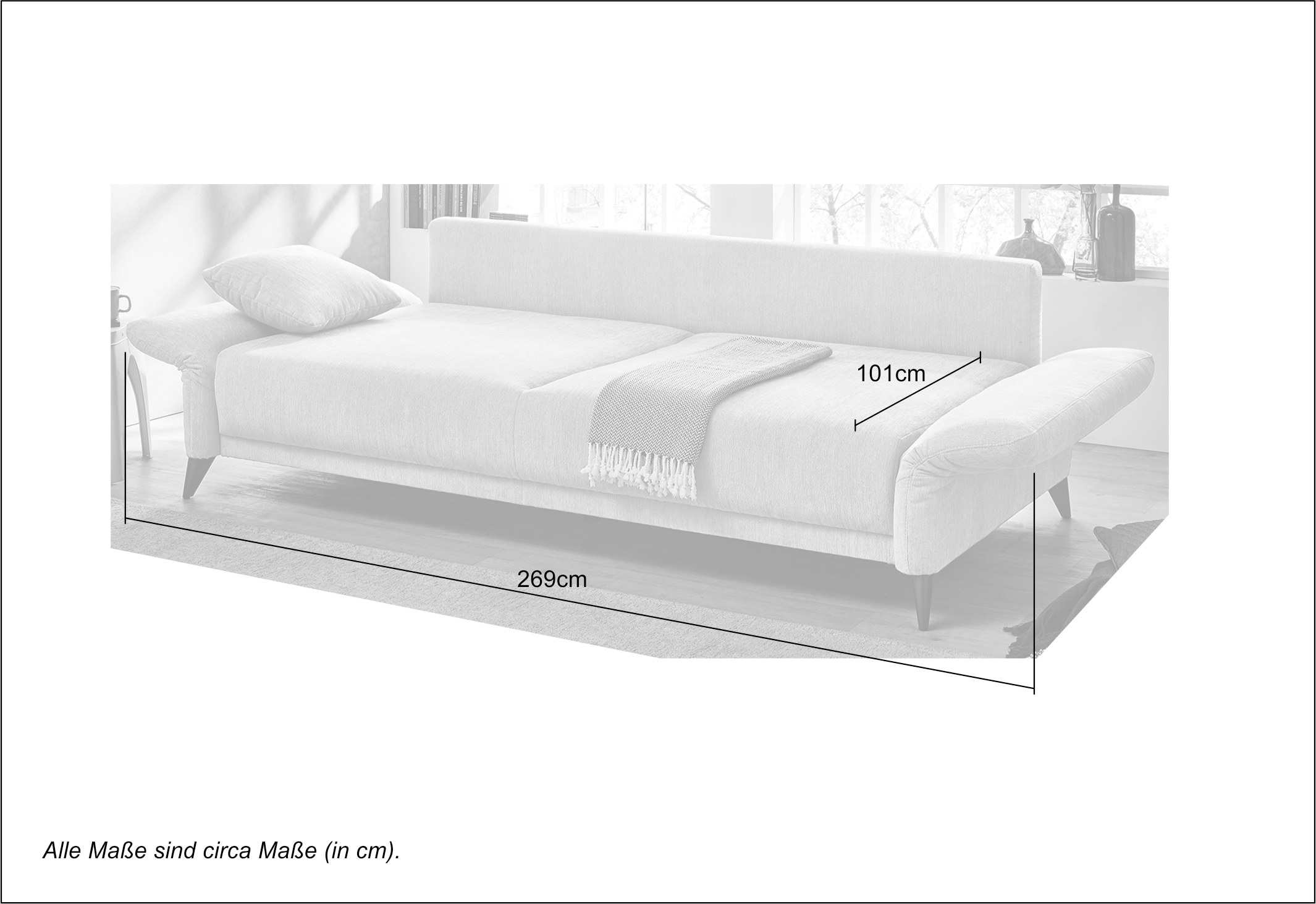 Jockenhöfer Gruppe Big-Sofa »Schenna«, verstellb.Armlehnen,Federkernpolsterung,8 Kissen,frei im Raum stellbar