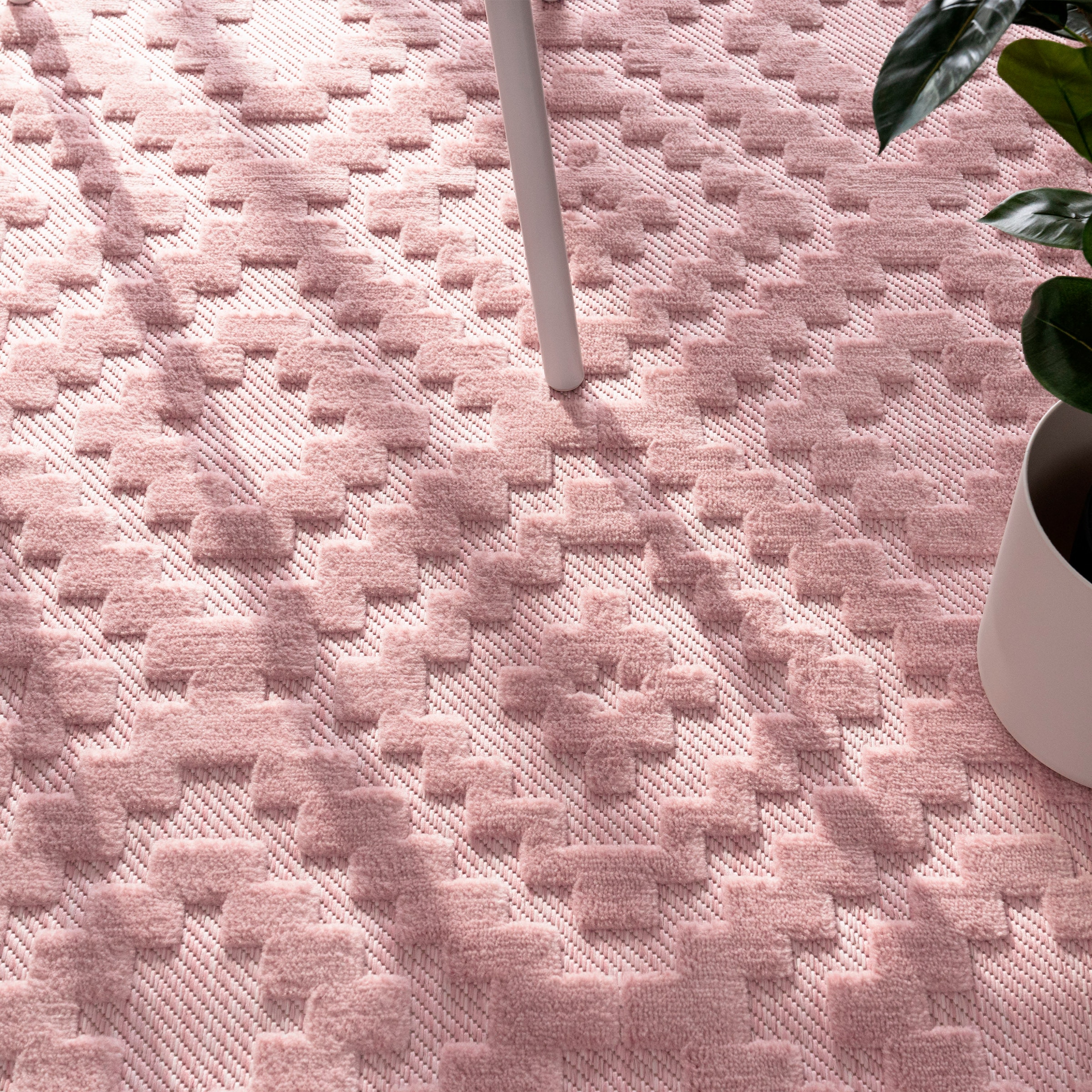 Paco Home Teppich »Livorno Uni-Farben, online Effekt, 672«, Outdoor Hoch-Tief Scandi, Muster, kaufen rechteckig, geeignet Rauten