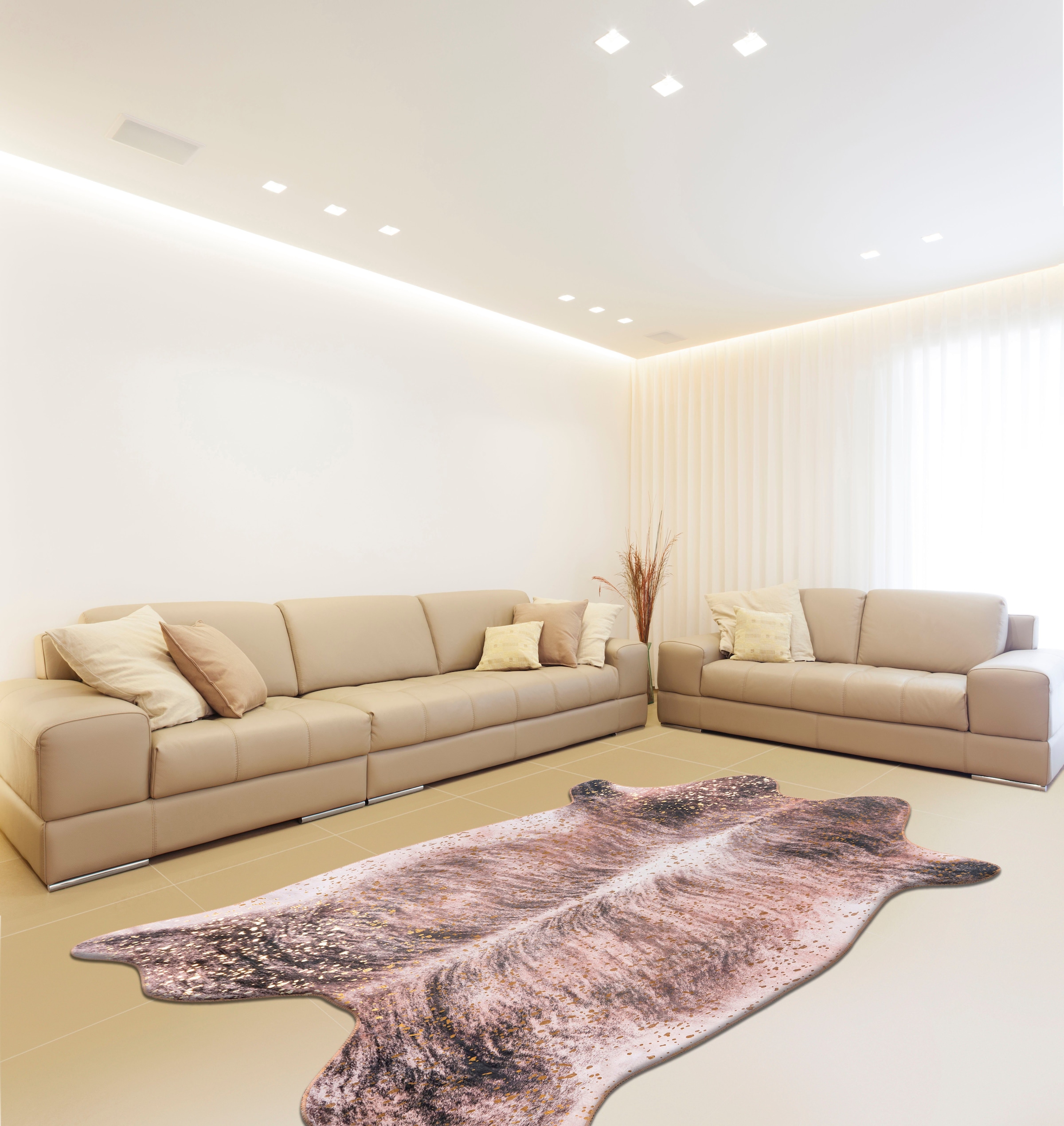 calo-deluxe Teppich »Loreta 200«, fellförmig, 6 mm Höhe, Kunstfell, Wohnzimmer