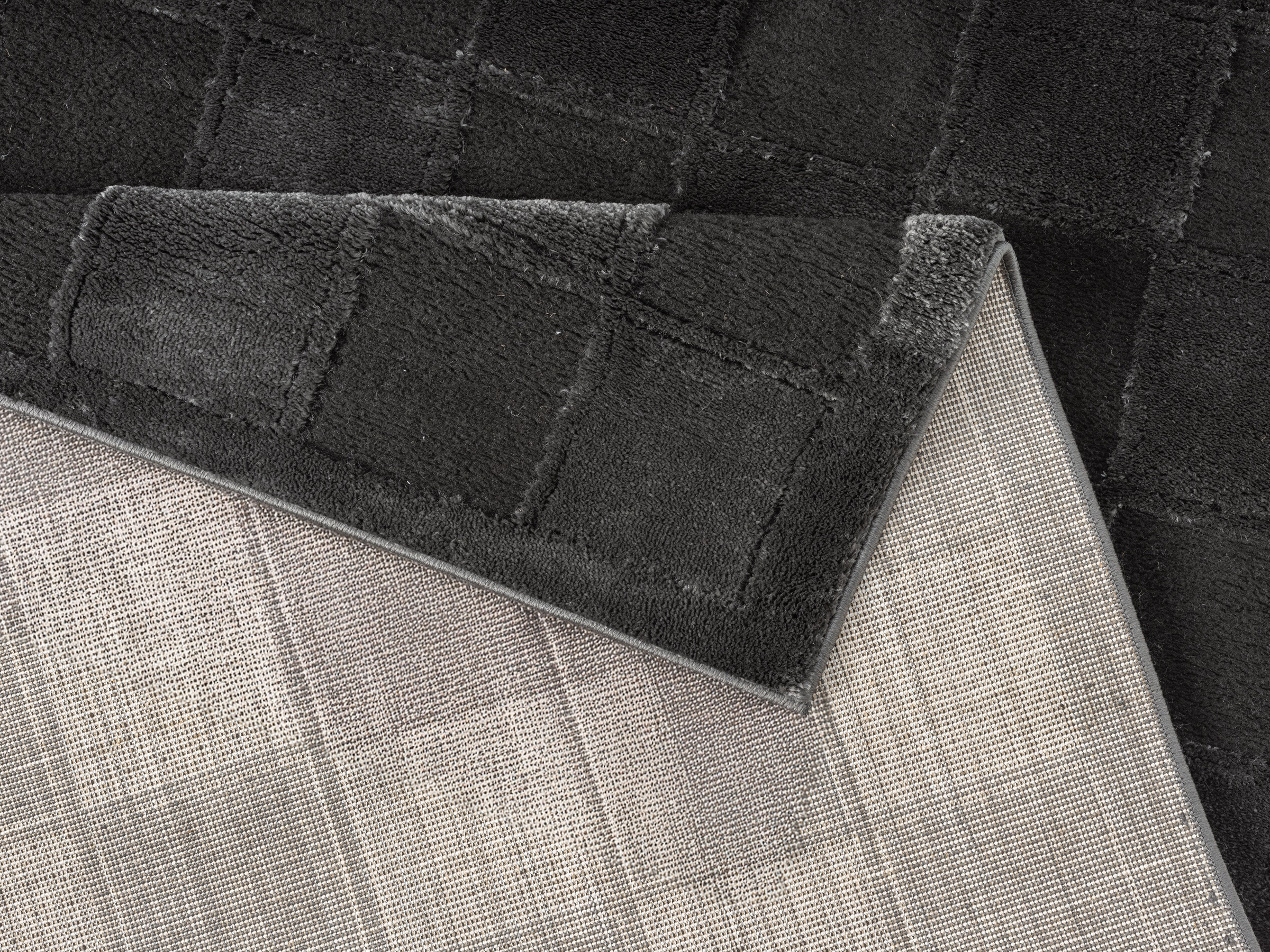 OTTO home Teppich »Belion, Hoch-Tief-Struktur«, rechteckig, 19 mm Höhe, leichter Glanz, Schachbrettmuster, Modern, Wohnzimmer, Schlafzimmer