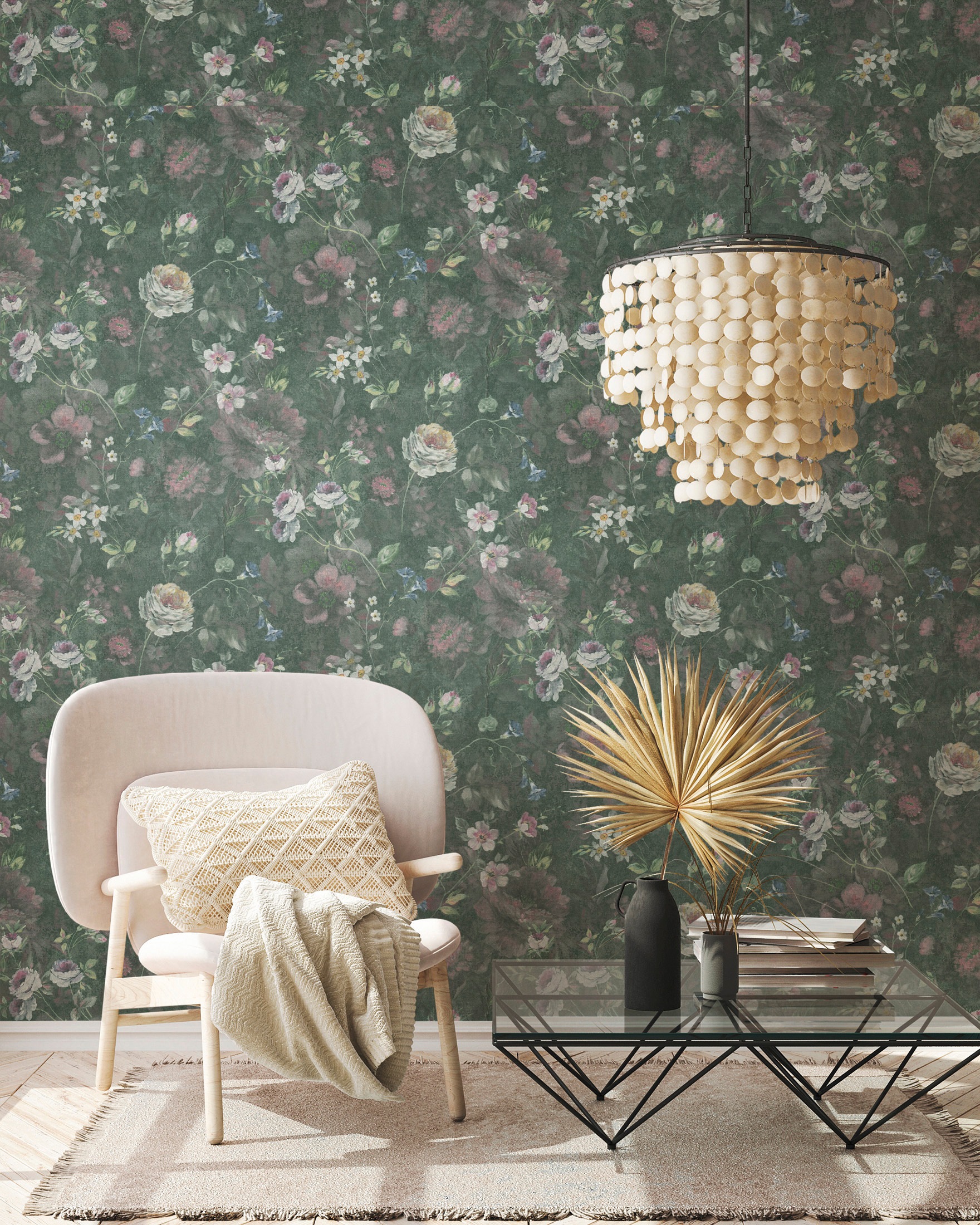 A.S. Création Vliestapete »Natural Living Blumentapete«, matt-gemustert-neutral, Blumentapete Vlies Vlies Wand Tapeten Wohnzimmer Schlafzimmer Küche