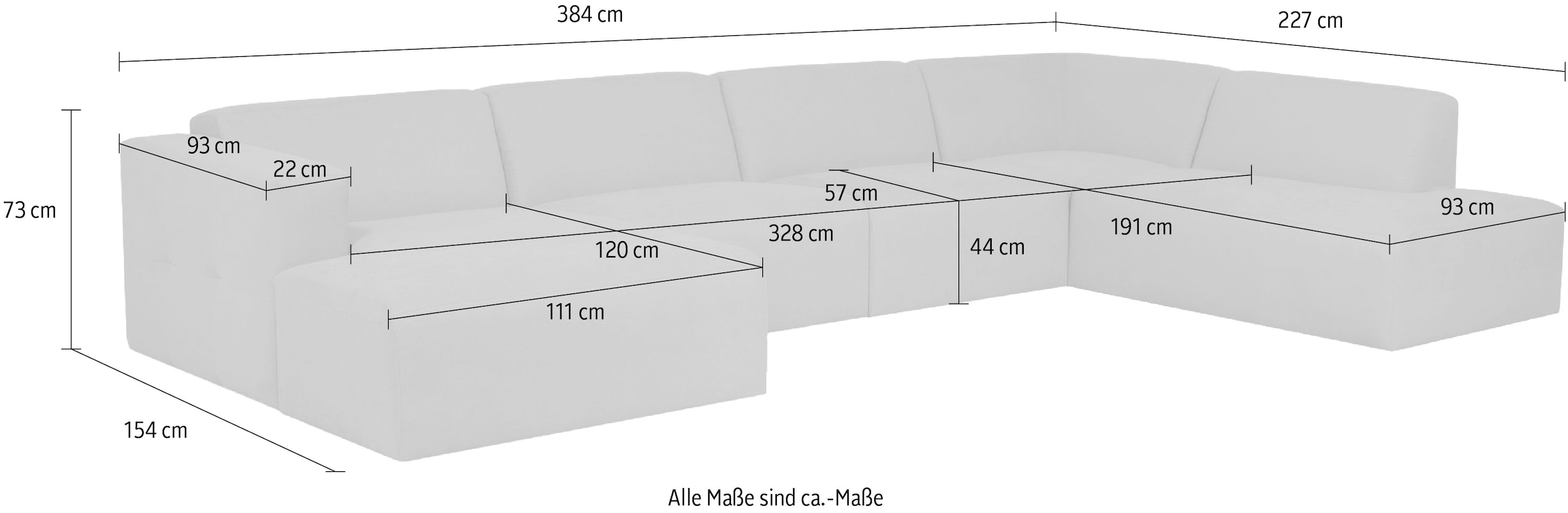INOSIGN Wohnlandschaft »Kelani«, mit dekorativer Knopfsteppung an den Armlehnen