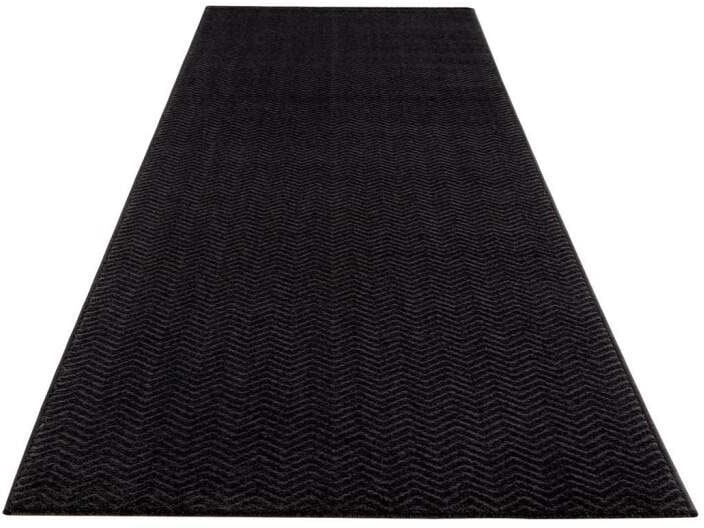 Carpet City Teppich »Friseé-Teppich FANCY805«, rechteckig, 12 mm Höhe, Läufer, Kurzflor, Einfarbig, 3D-Optik, Zickzack Look, Wohnzimmer