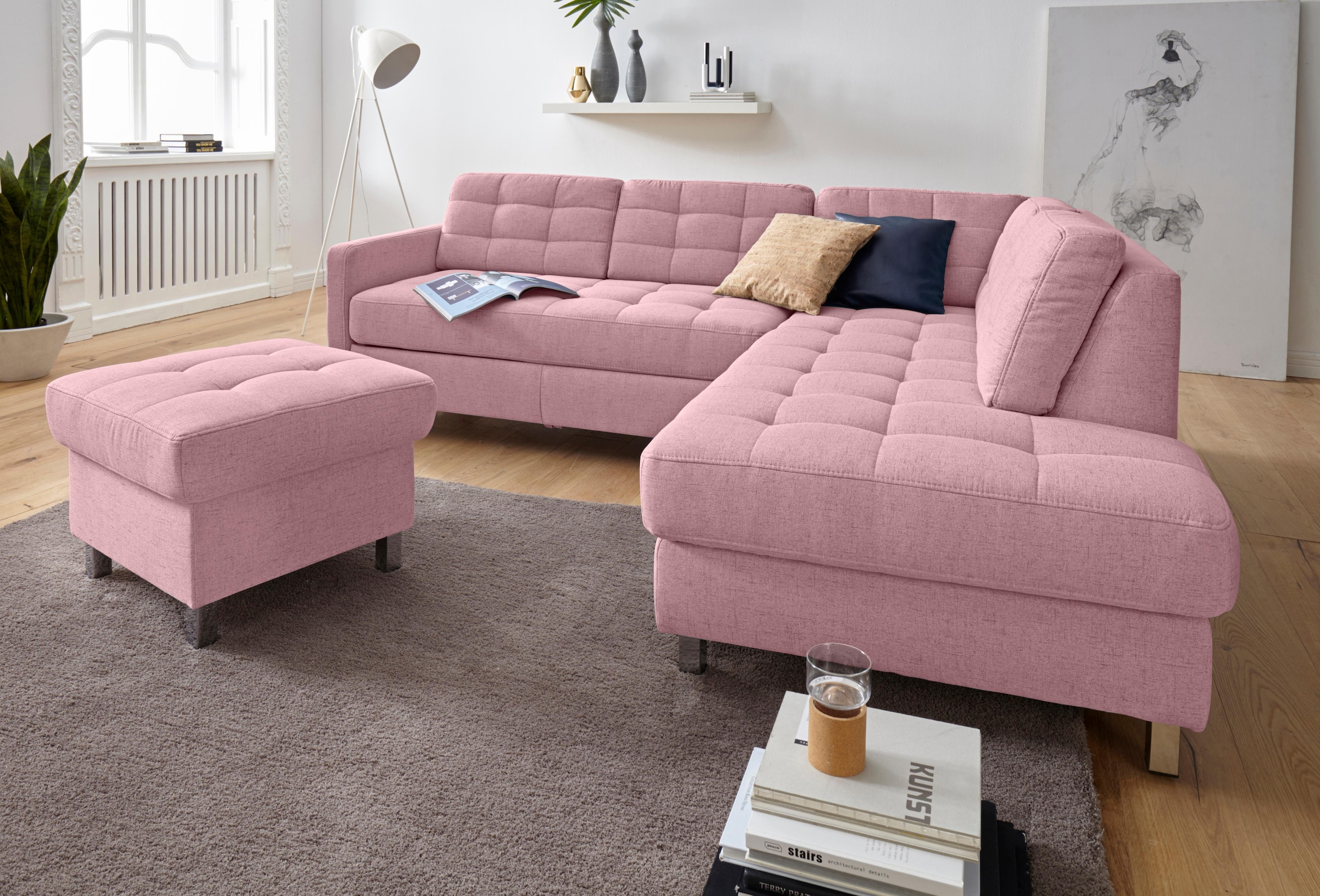 ATLANTIC home collection Ecksofa langer online Schenkel rechts montierbar mit oder Wellenunterfederung, links kaufen »Terra«