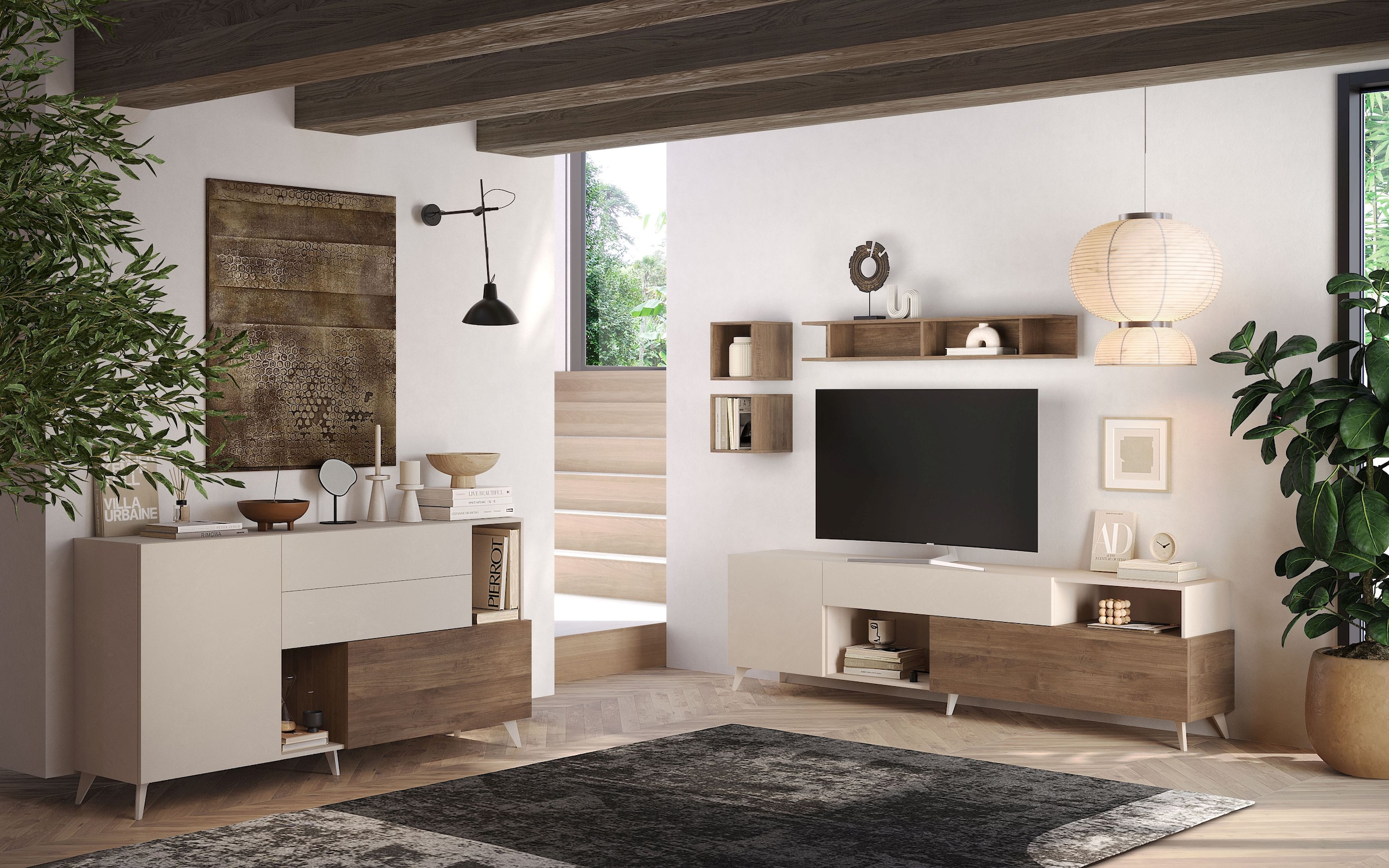 INOSIGN Sideboard »Monaco Breite 181 cm, Anrichte mit 1 Tür, 1 Klappe u. 2 Schubkästen«, Kommode, Soft/Self Closing