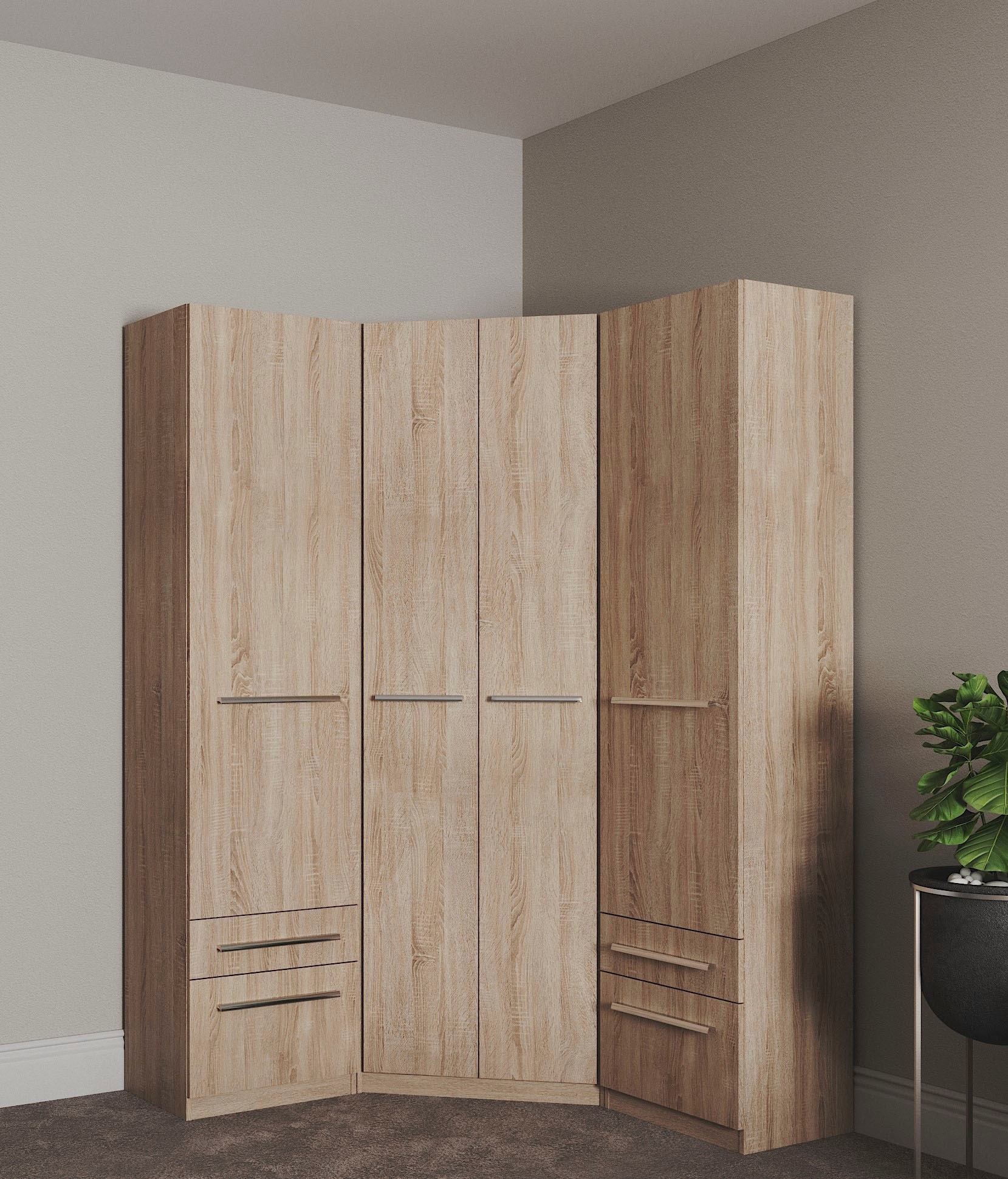 priess Kleiderschrank »Schrank Garderobe Wäscheschrank Barcelona in 5 Breiten« viel Stauraum, geräumige Schubkästen, mit Spiegel, MADE IN GERMANY